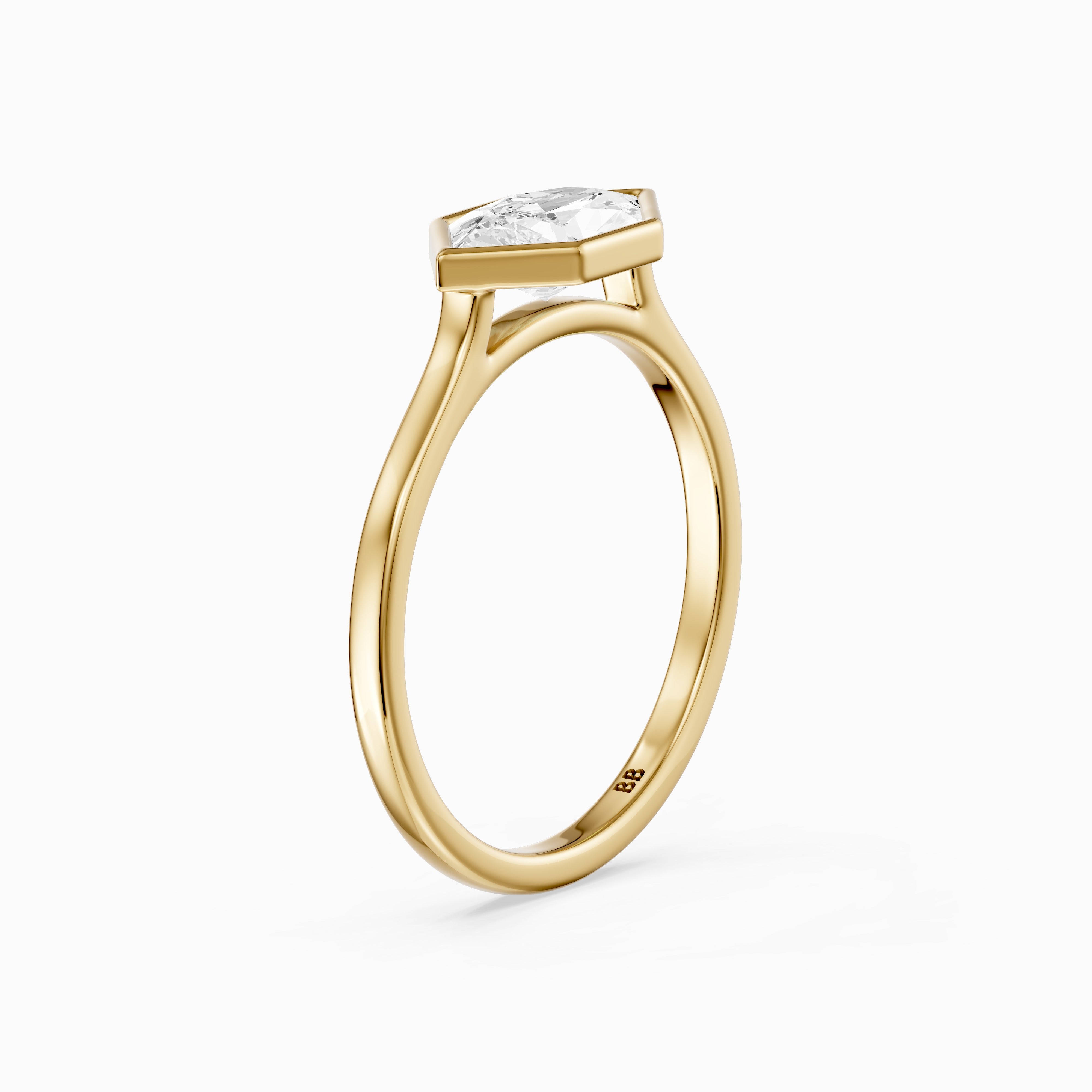Aira East West Dutch Marquise Lab Grown Diamond Bezel Ring