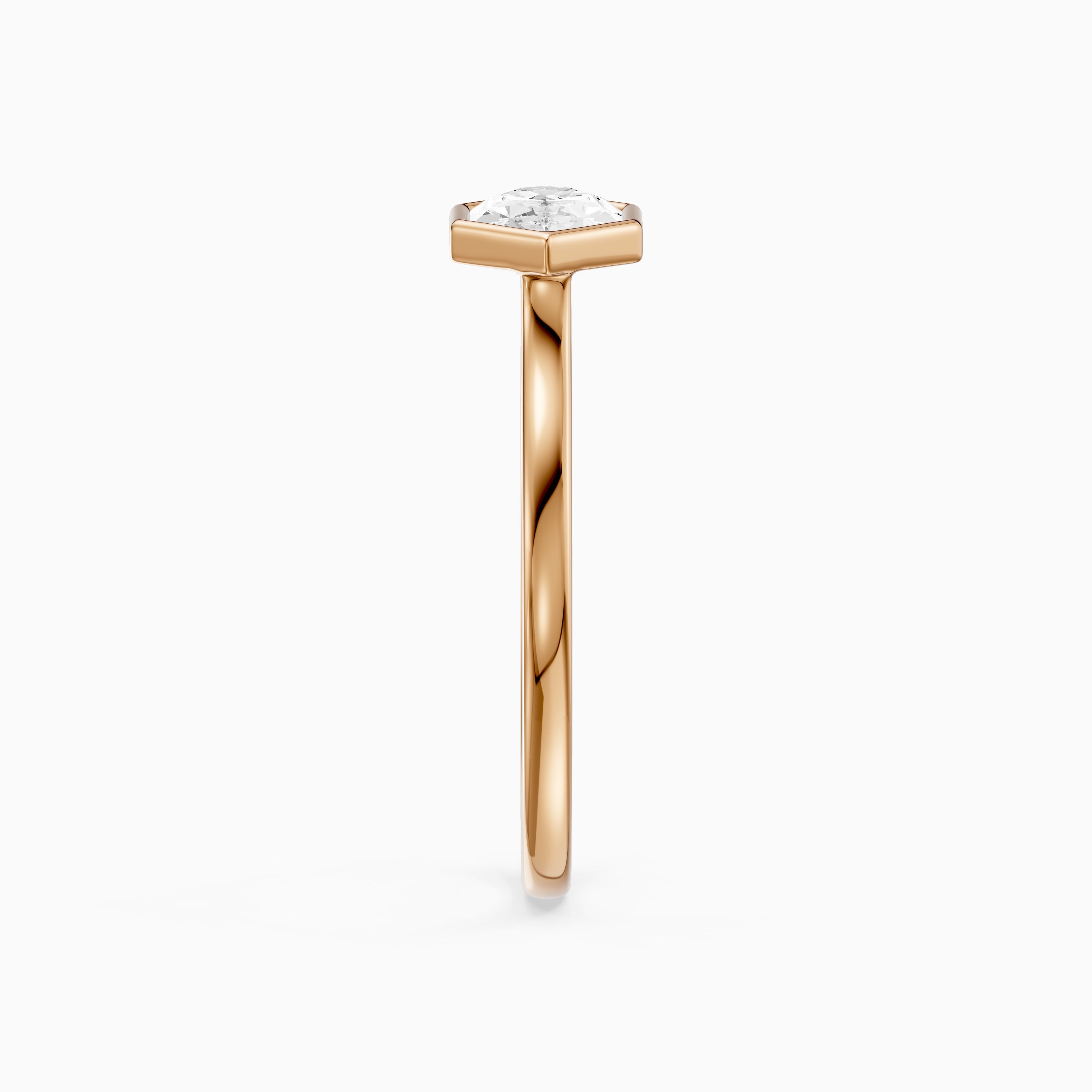 Aira East West Dutch Marquise Moissanite Diamond Bezel Ring