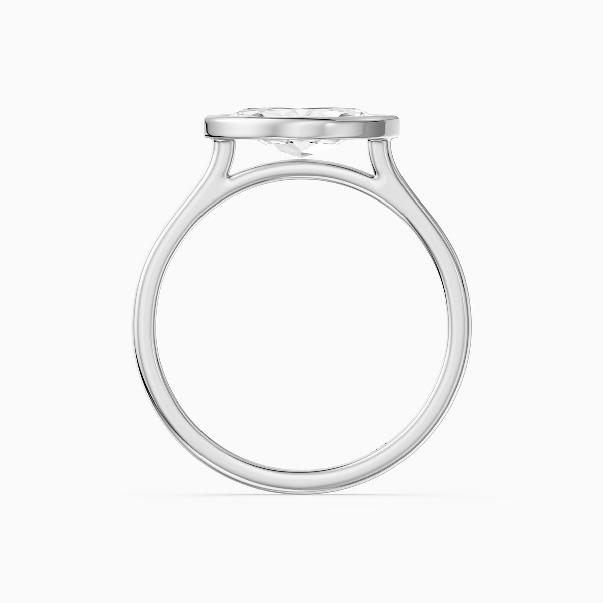 Mira East-West Marquise Bezel Set Moissanite Diamond Engagement Ring