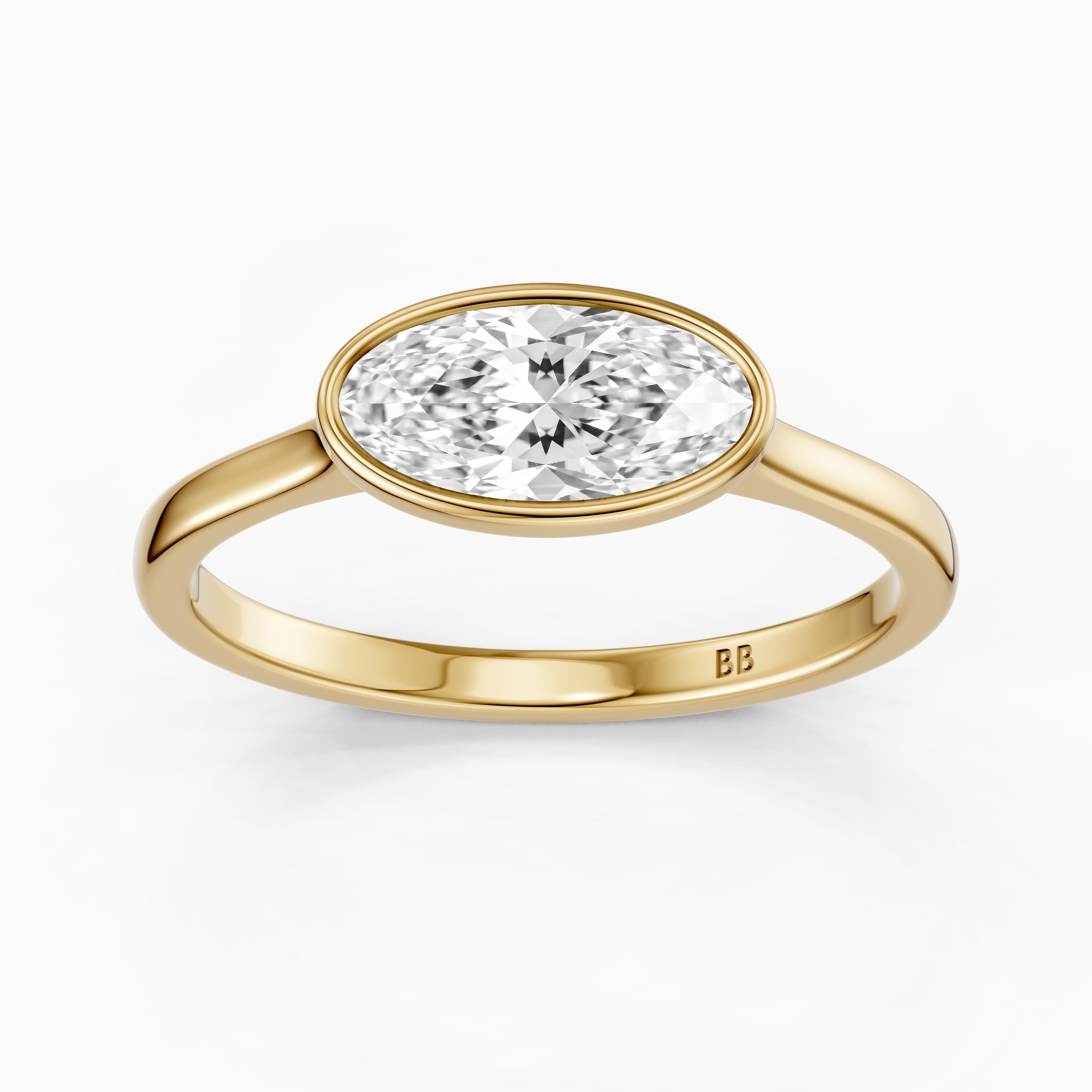 Madeline East West Moval Bezel Set Lab Grown Diamond Ring