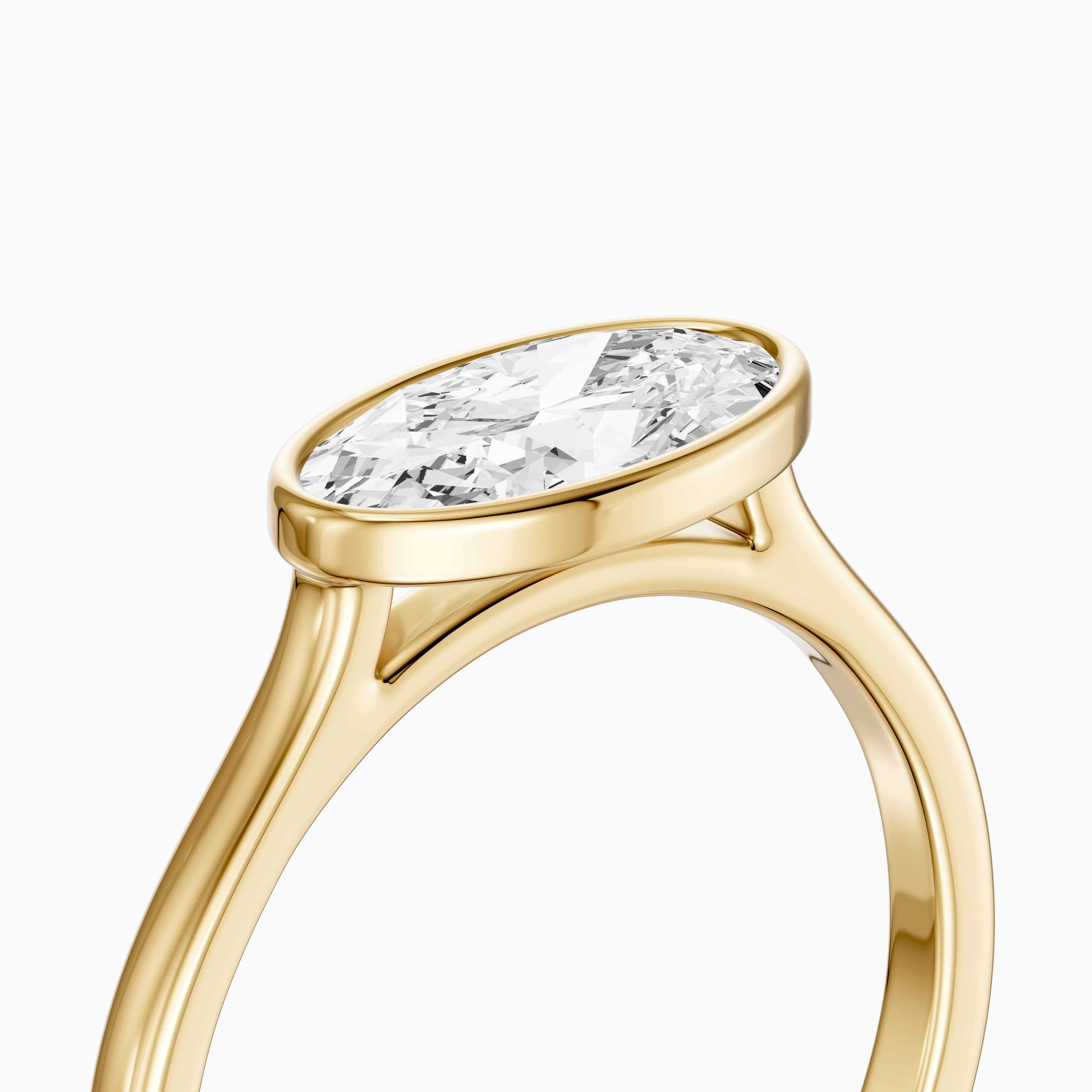 Madeline East West Moval Bezel Set Lab Grown Diamond Ring