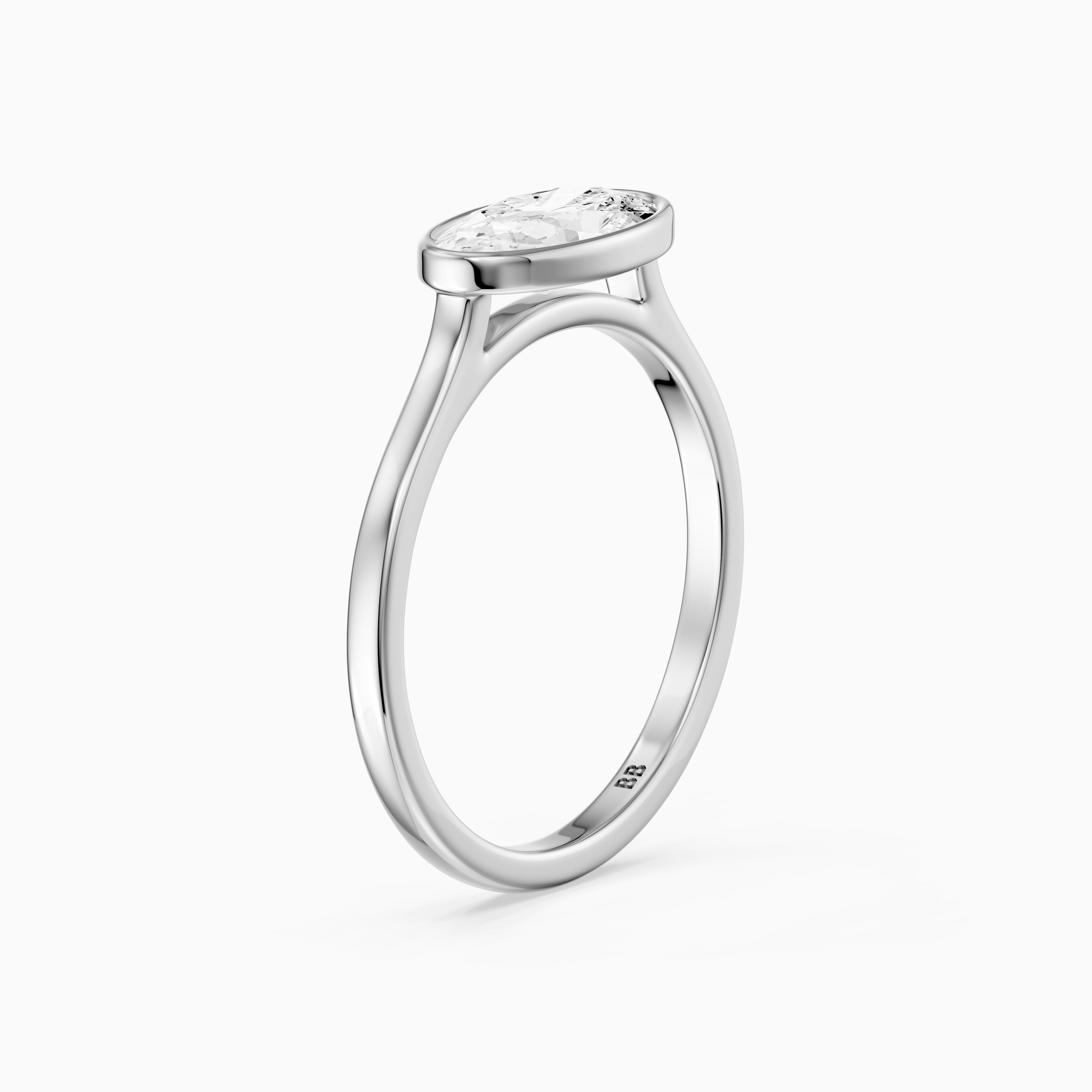 Madeline East West Moval Bezel Set Lab Grown Diamond Ring