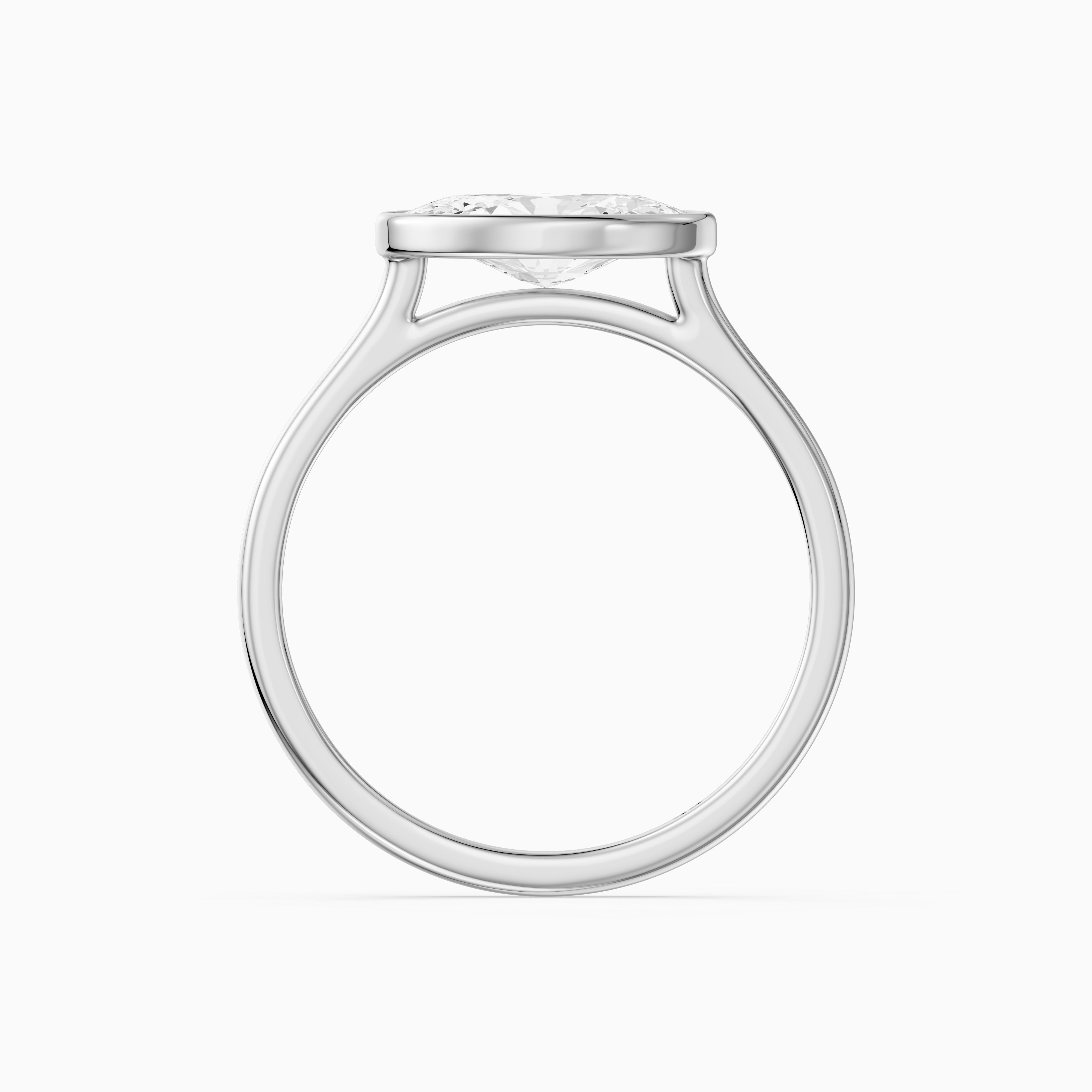 Madeline East West Moval Bezel Set Lab Grown Diamond Ring
