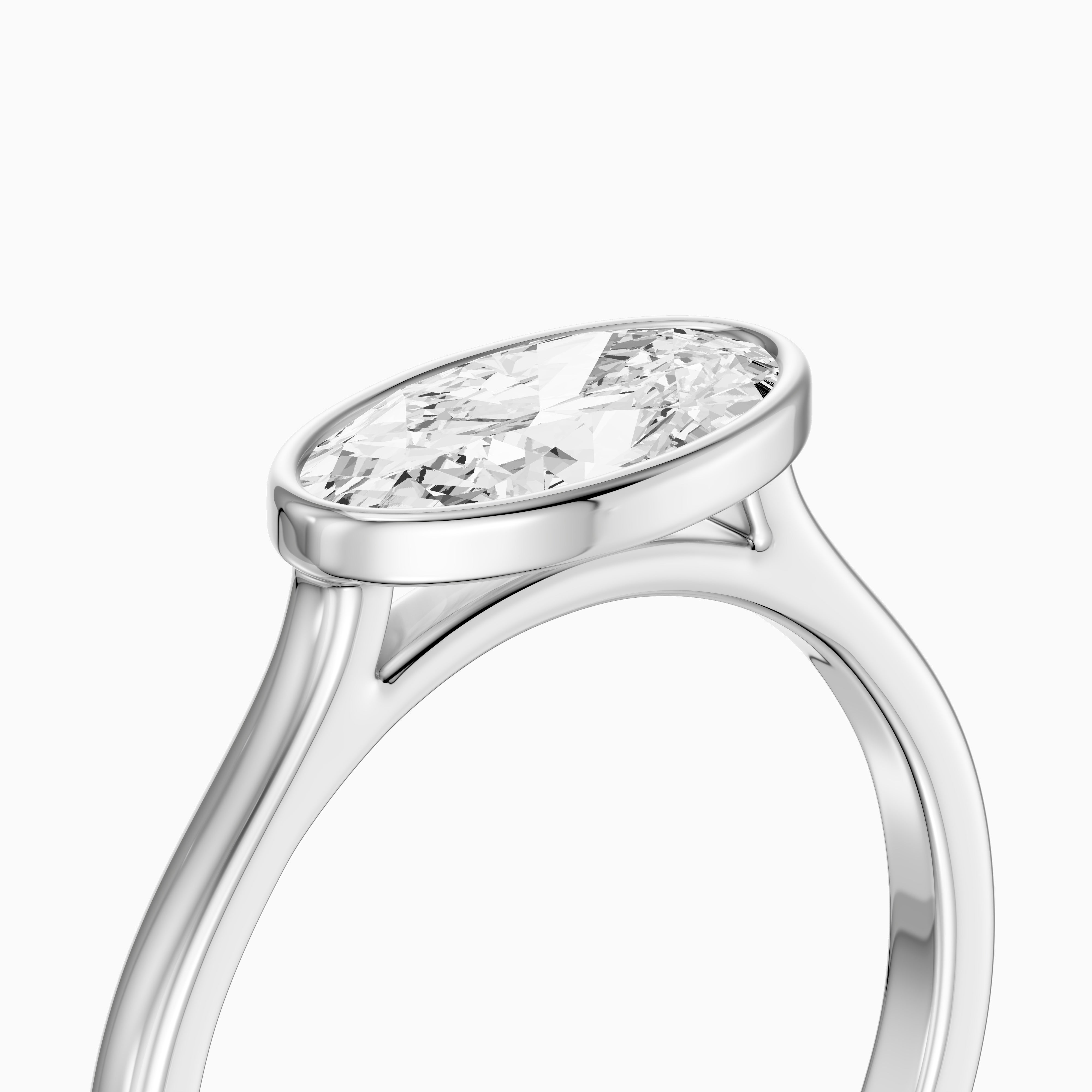 Madeline East West Moval Bezel Set Lab Grown Diamond Ring