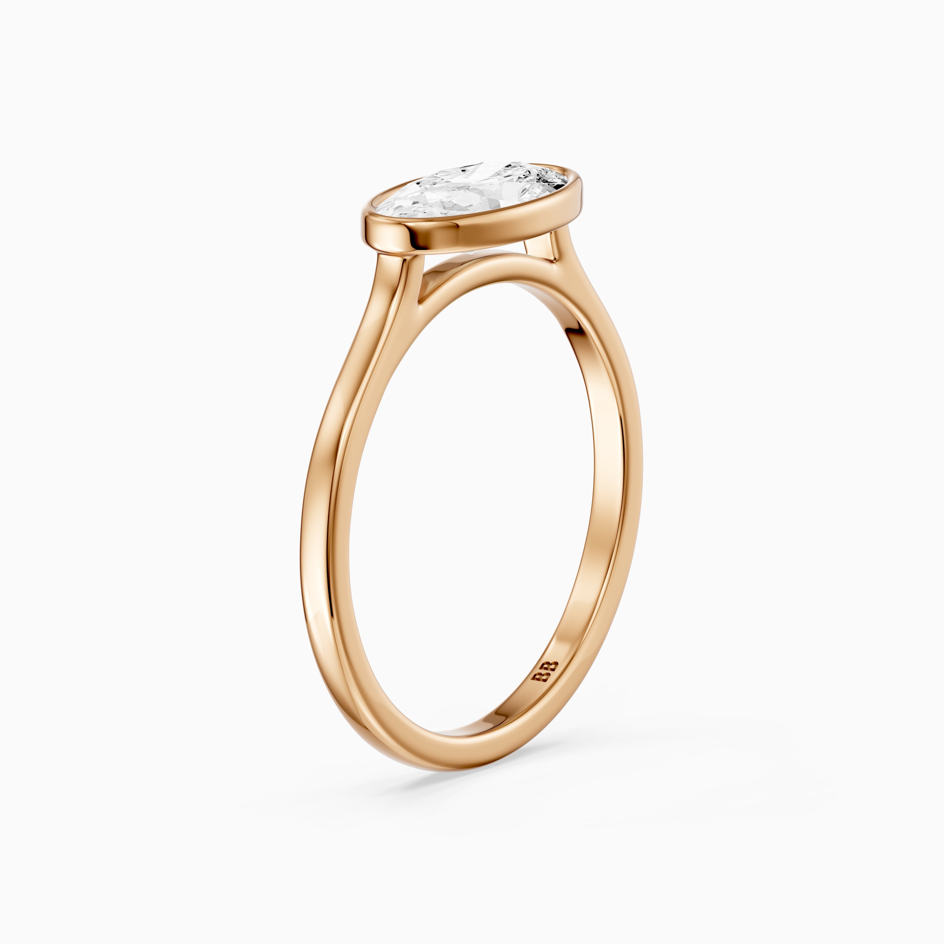 Madeline East West Moval Bezel Set Lab Grown Diamond Ring