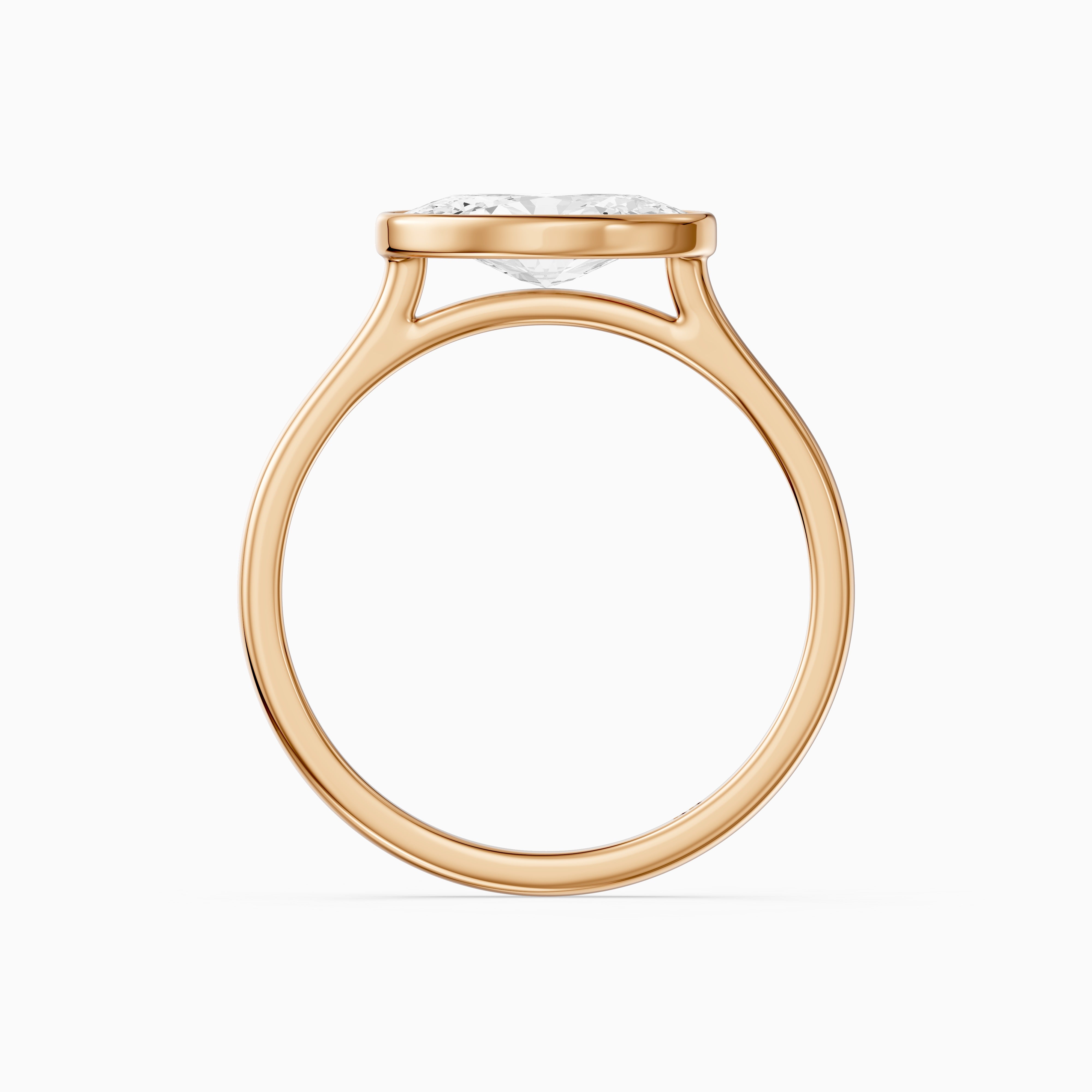 Madeline East West Moval Bezel Set Lab Grown Diamond Ring