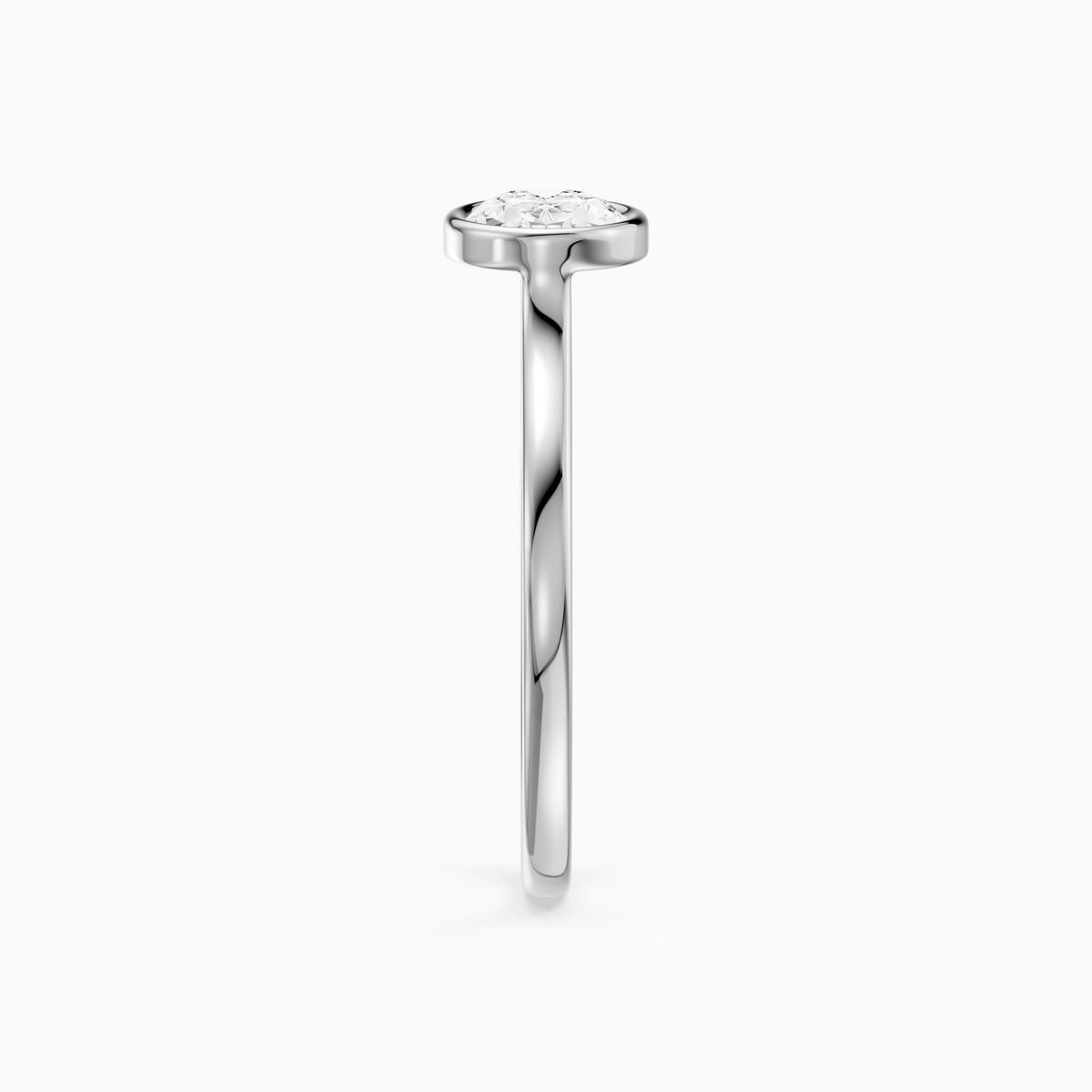 Riva East-West Oval Bezel Set Lab Grown Diamond Engagement Ring