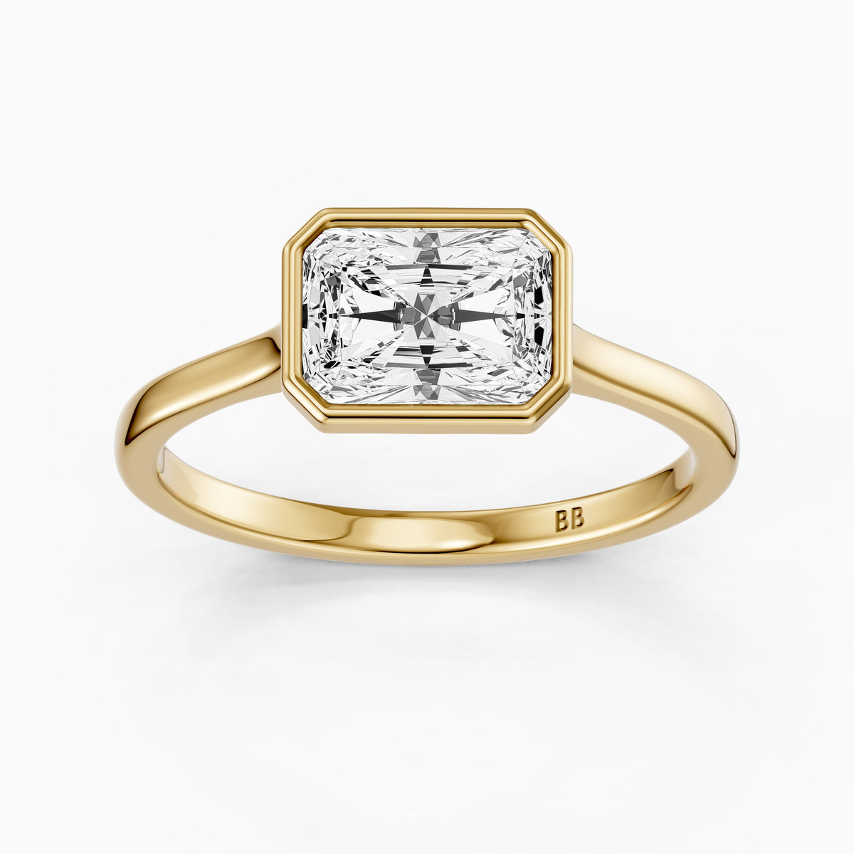 Zola East-West Radiant Bezel Set Lab Grown Diamond Engagement Ring