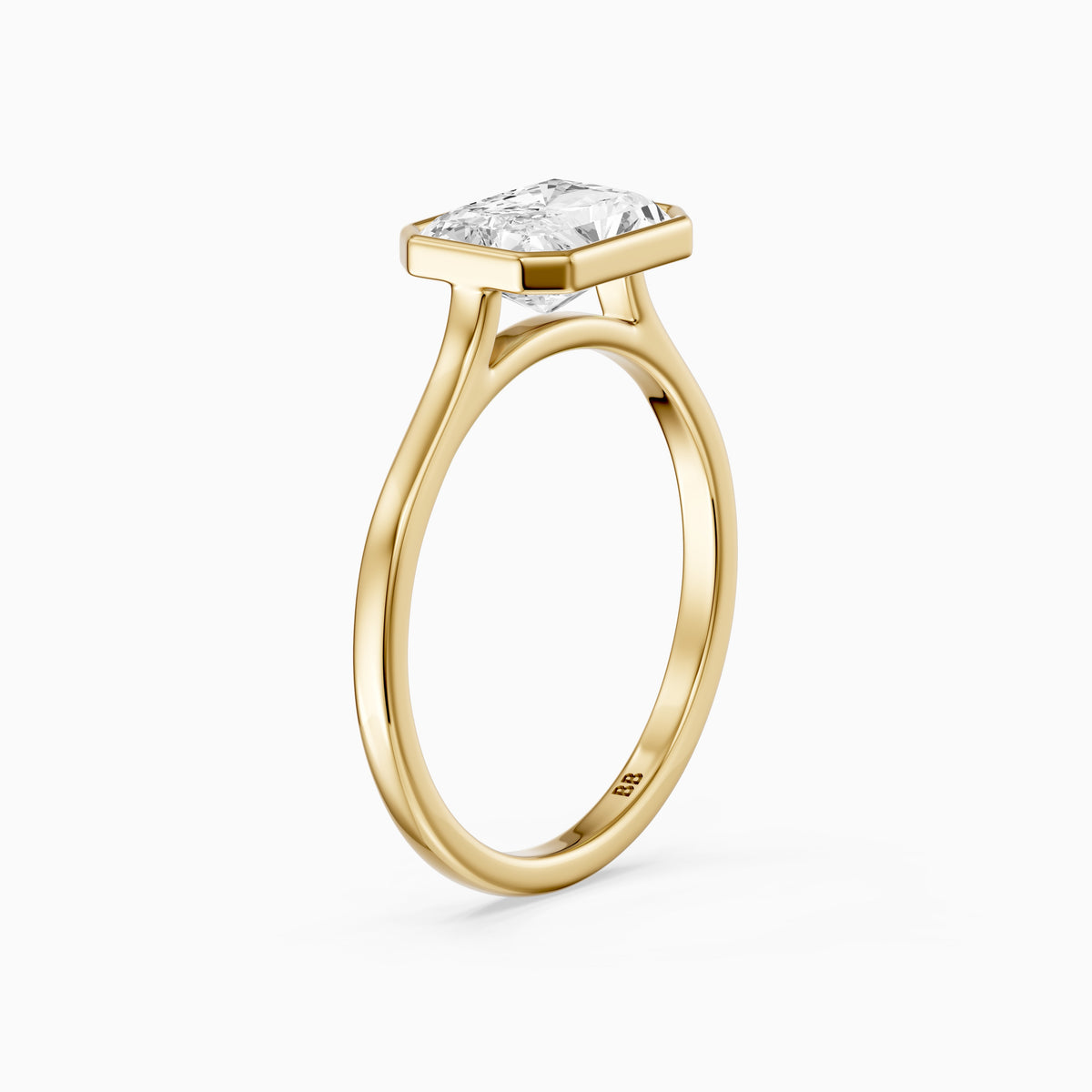 Zola East-West Radiant Bezel Set Lab Grown Diamond Engagement Ring
