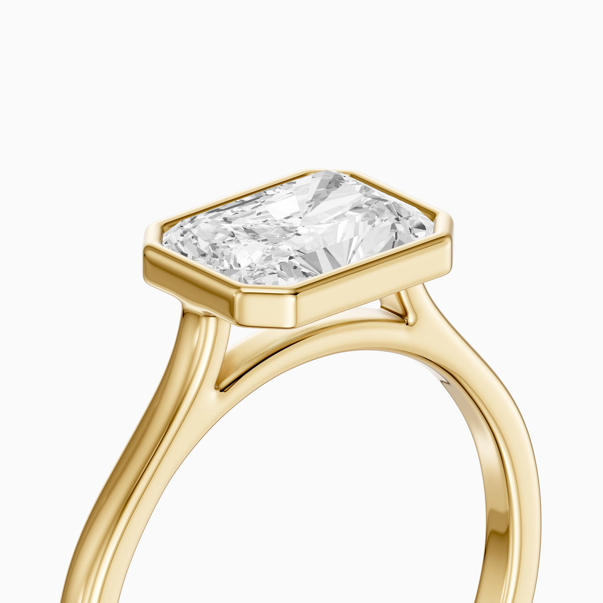 Zola East-West Radiant Bezel Set Lab Grown Diamond Engagement Ring