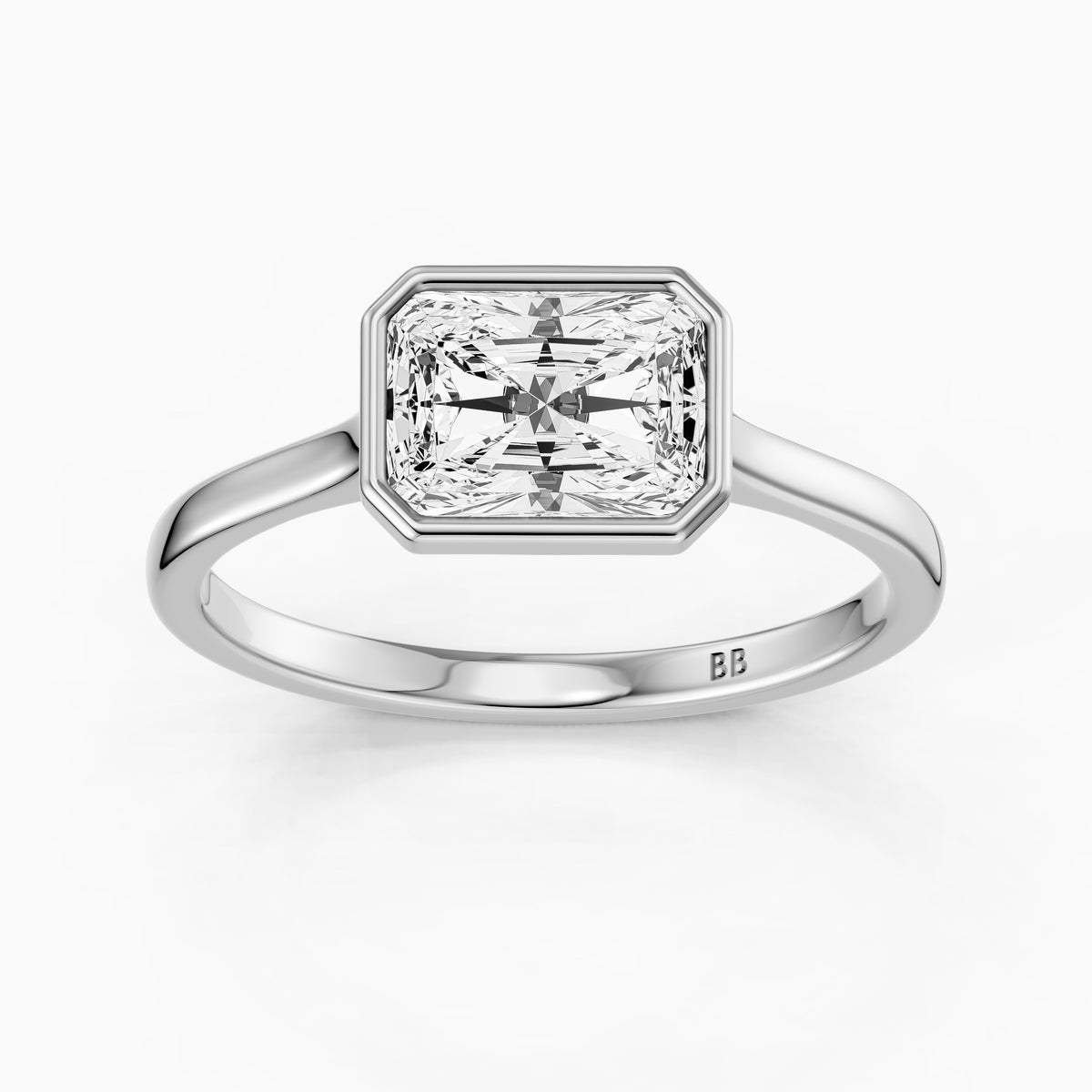 Zola East-West Radiant Bezel Set Lab Grown Diamond Engagement Ring