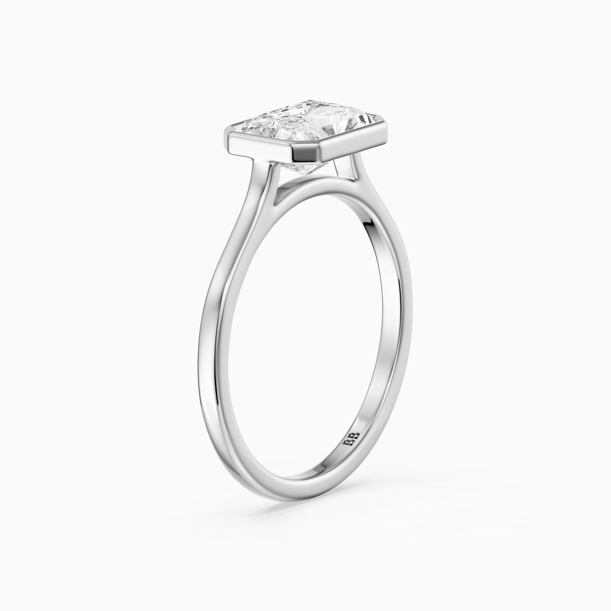 Zola East-West Radiant Bezel Set Lab Grown Diamond Engagement Ring