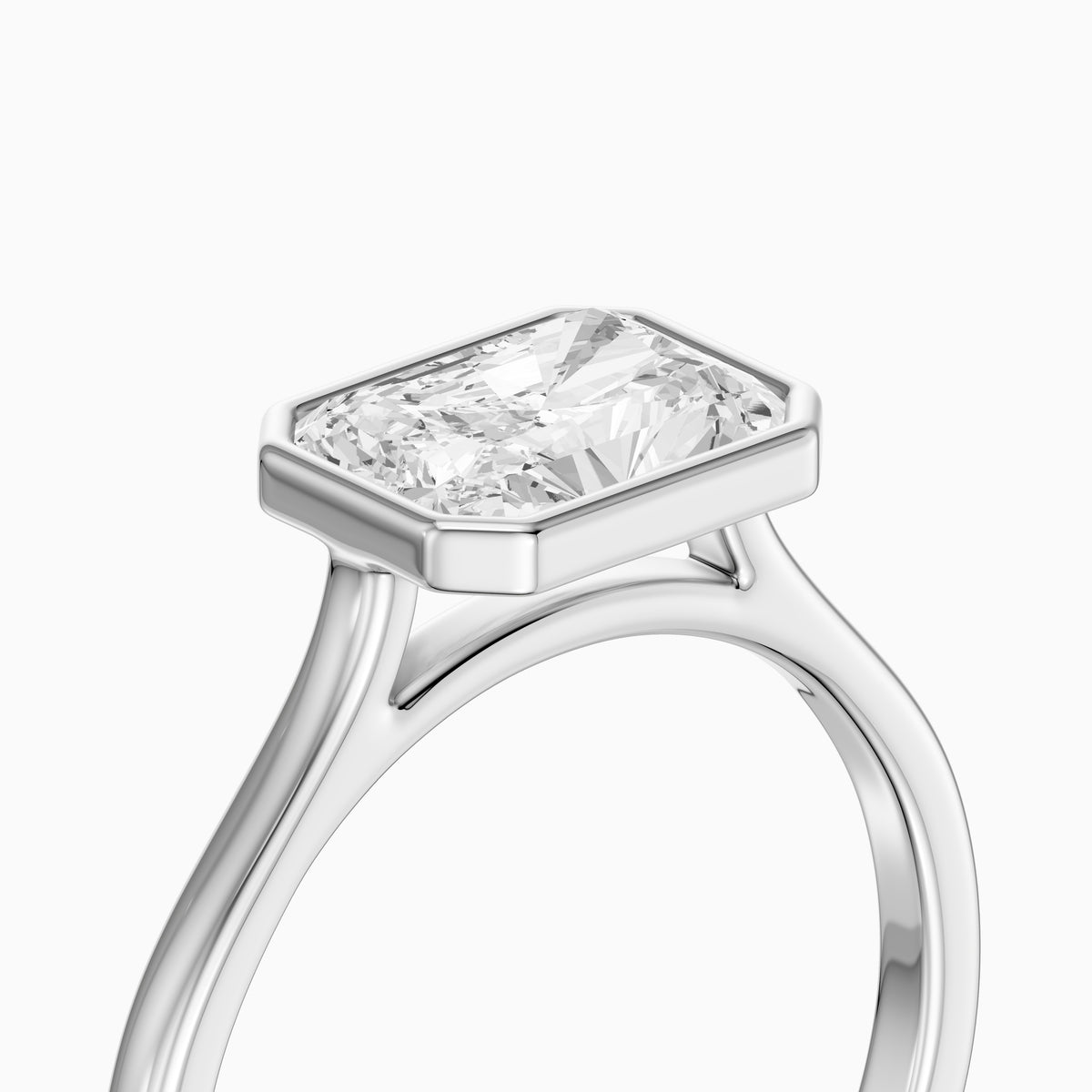 Zola East-West Radiant Bezel Set Lab Grown Diamond Engagement Ring