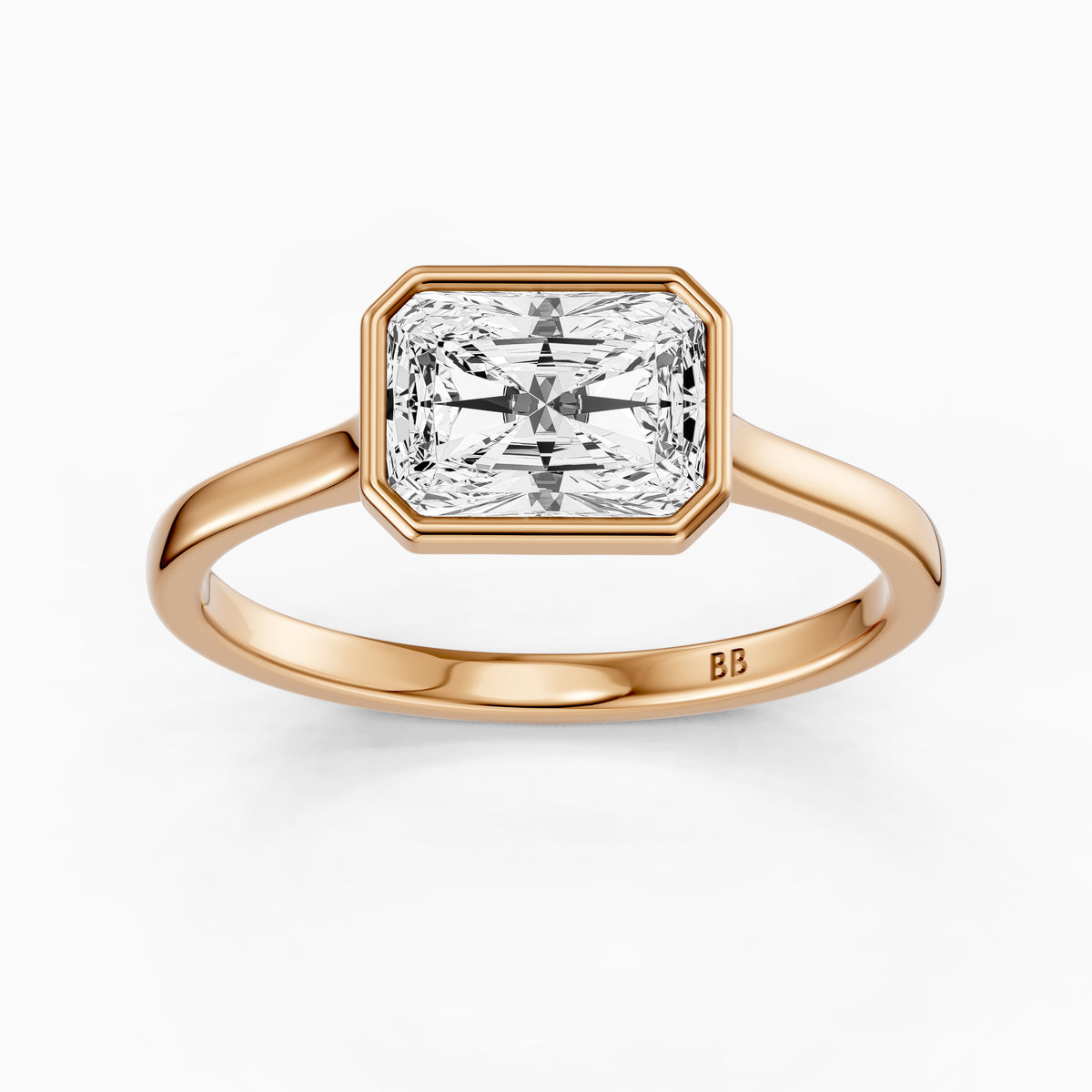 Zola East-West Radiant Bezel Set Lab Grown Diamond Engagement Ring