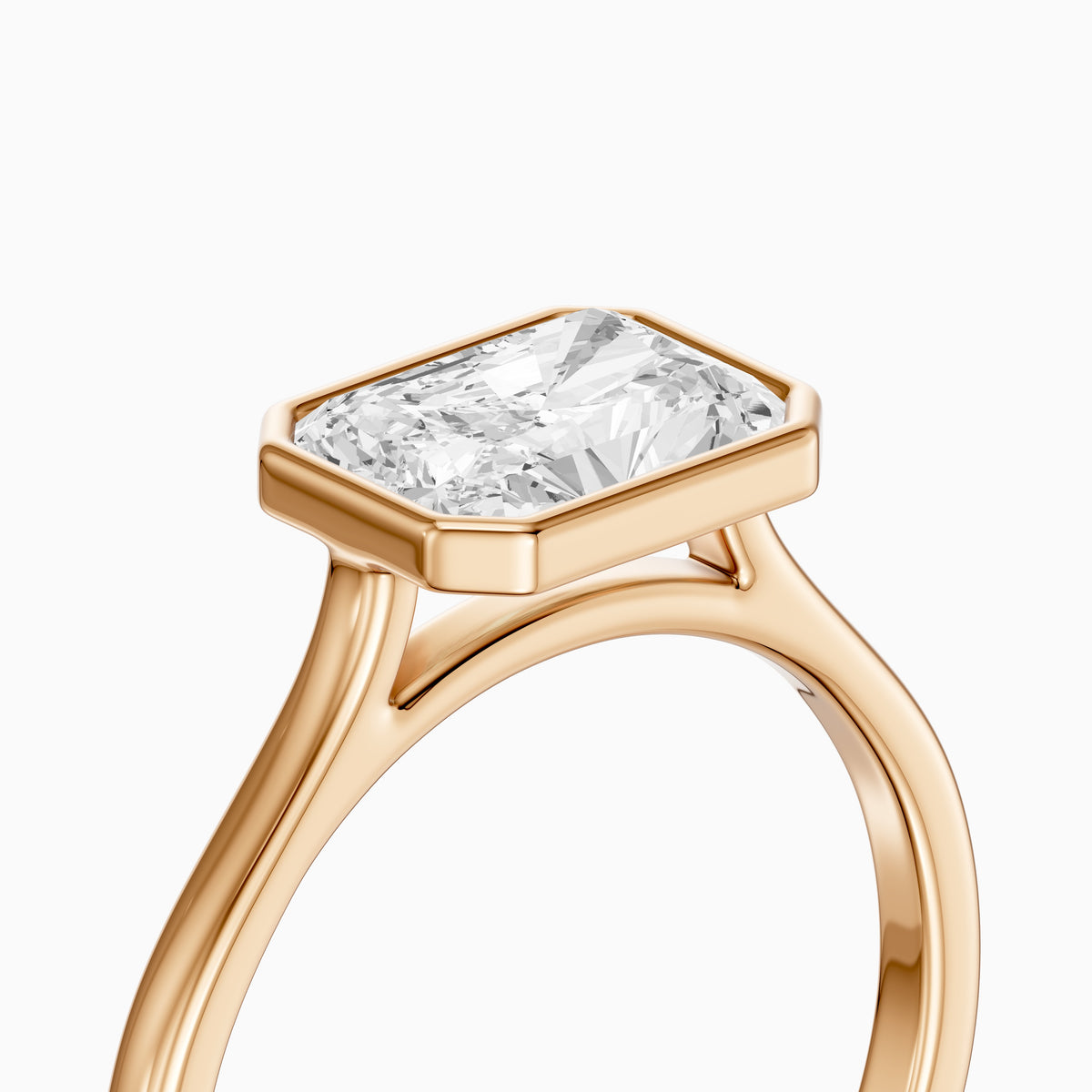 Zola East-West Radiant Bezel Set Lab Grown Diamond Engagement Ring