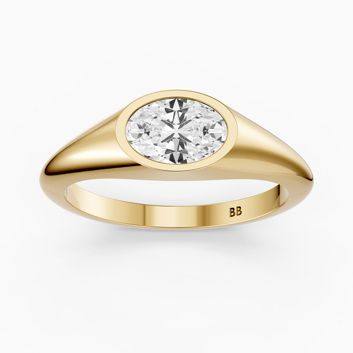 Lilo Oval Cut Lab Grown Diamond Bezel Solitaire Ring