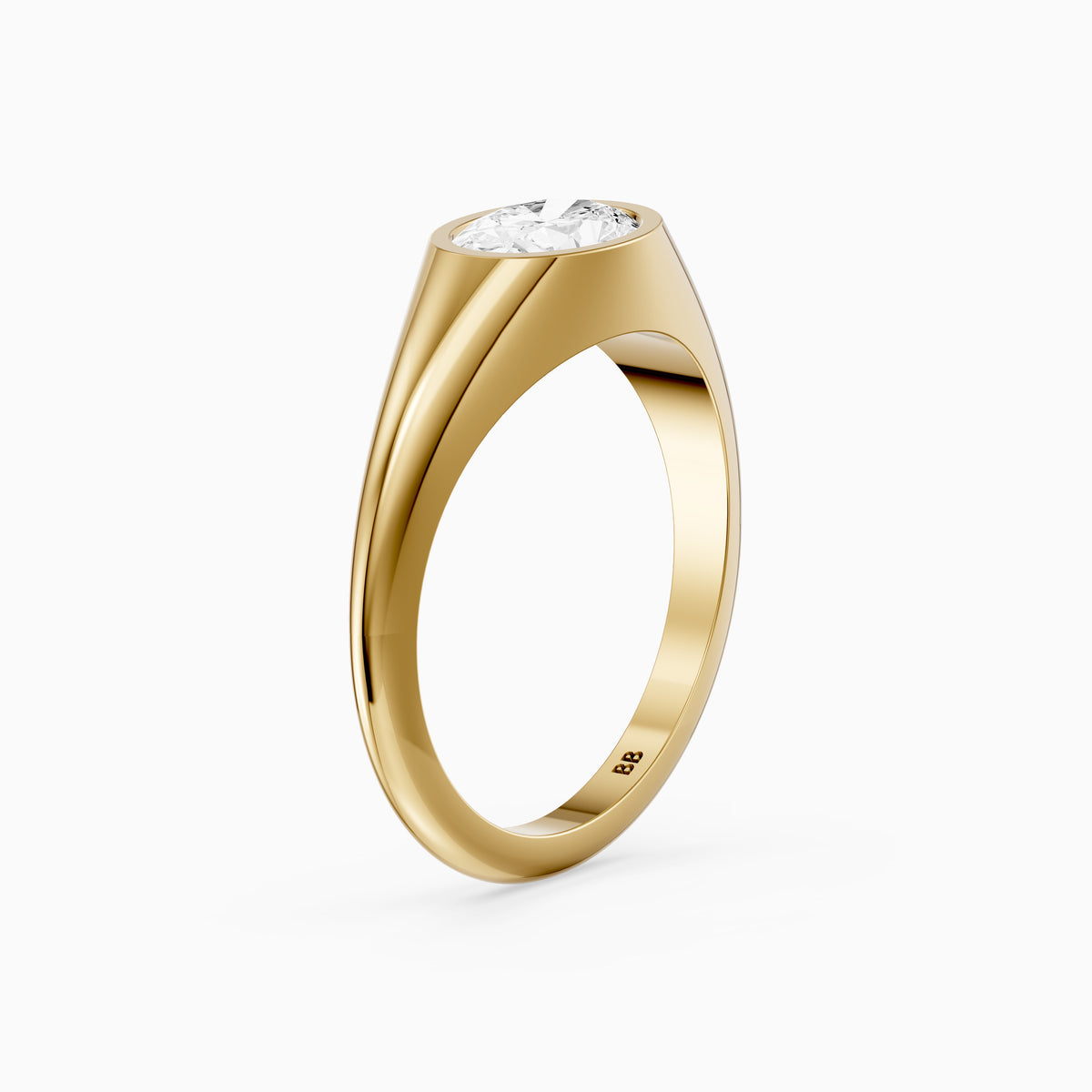 Lilo Oval Cut Lab Grown Diamond Bezel Solitaire Ring