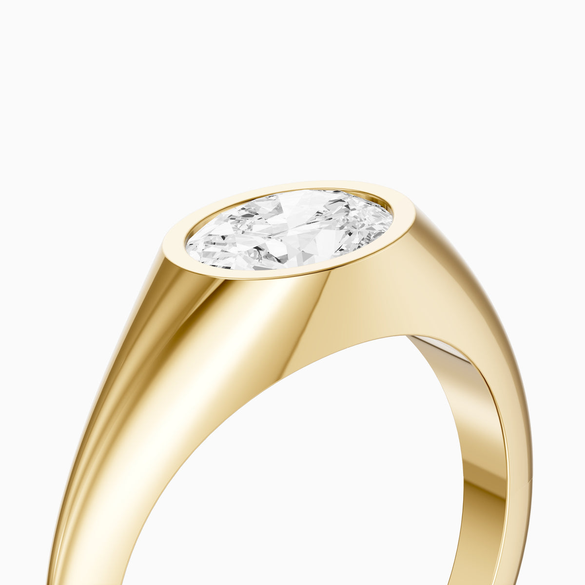 Lilo Oval Cut Lab Grown Diamond Bezel Solitaire Ring