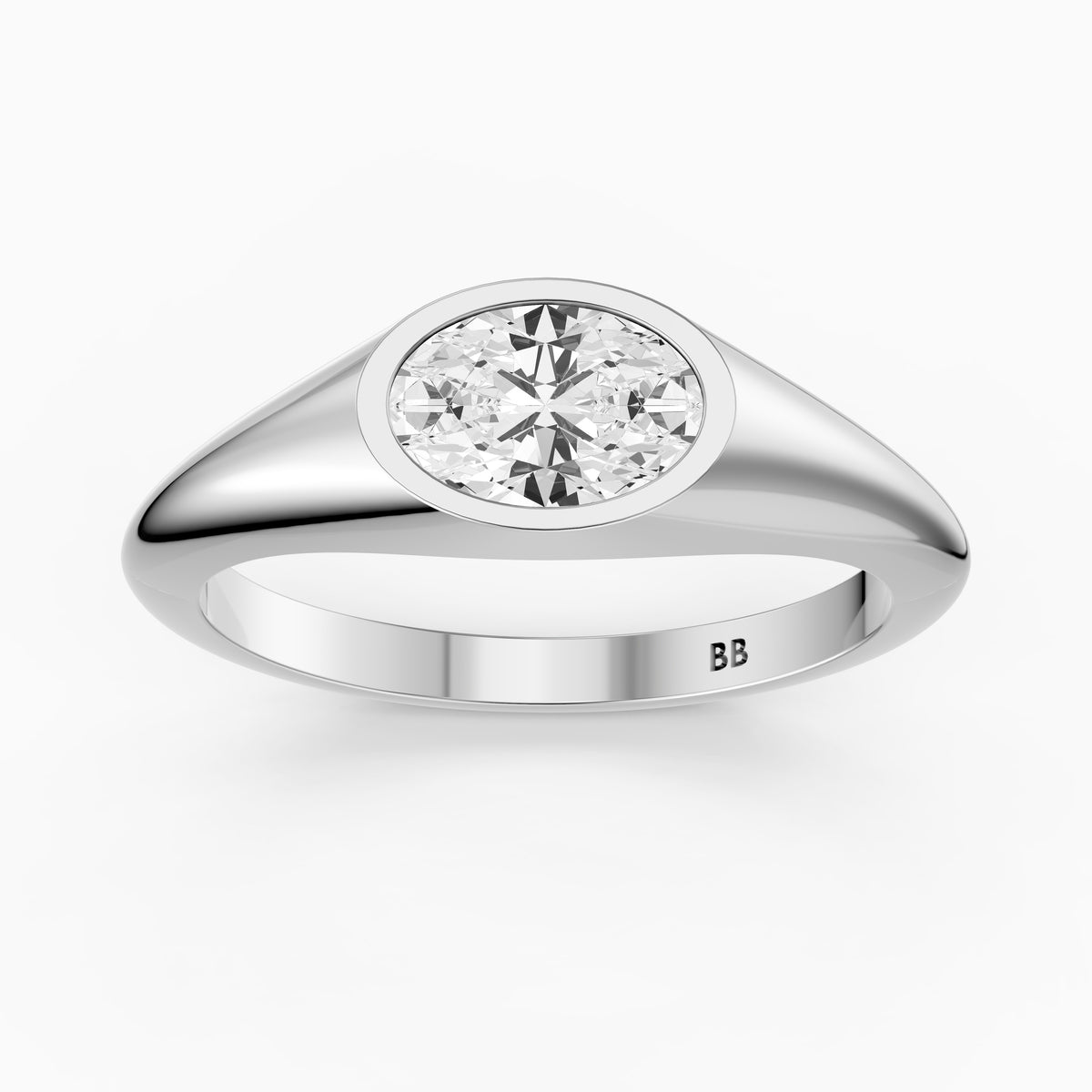 Lilo Oval Cut Lab Grown Diamond Bezel Solitaire Ring