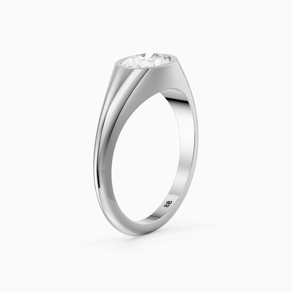 Lilo Oval Cut Lab Grown Diamond Bezel Solitaire Ring
