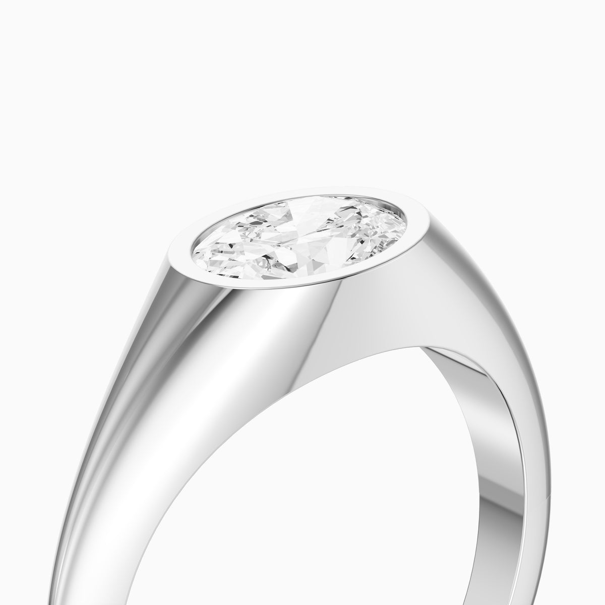 Lilo Oval Cut Lab Grown Diamond Bezel Solitaire Ring