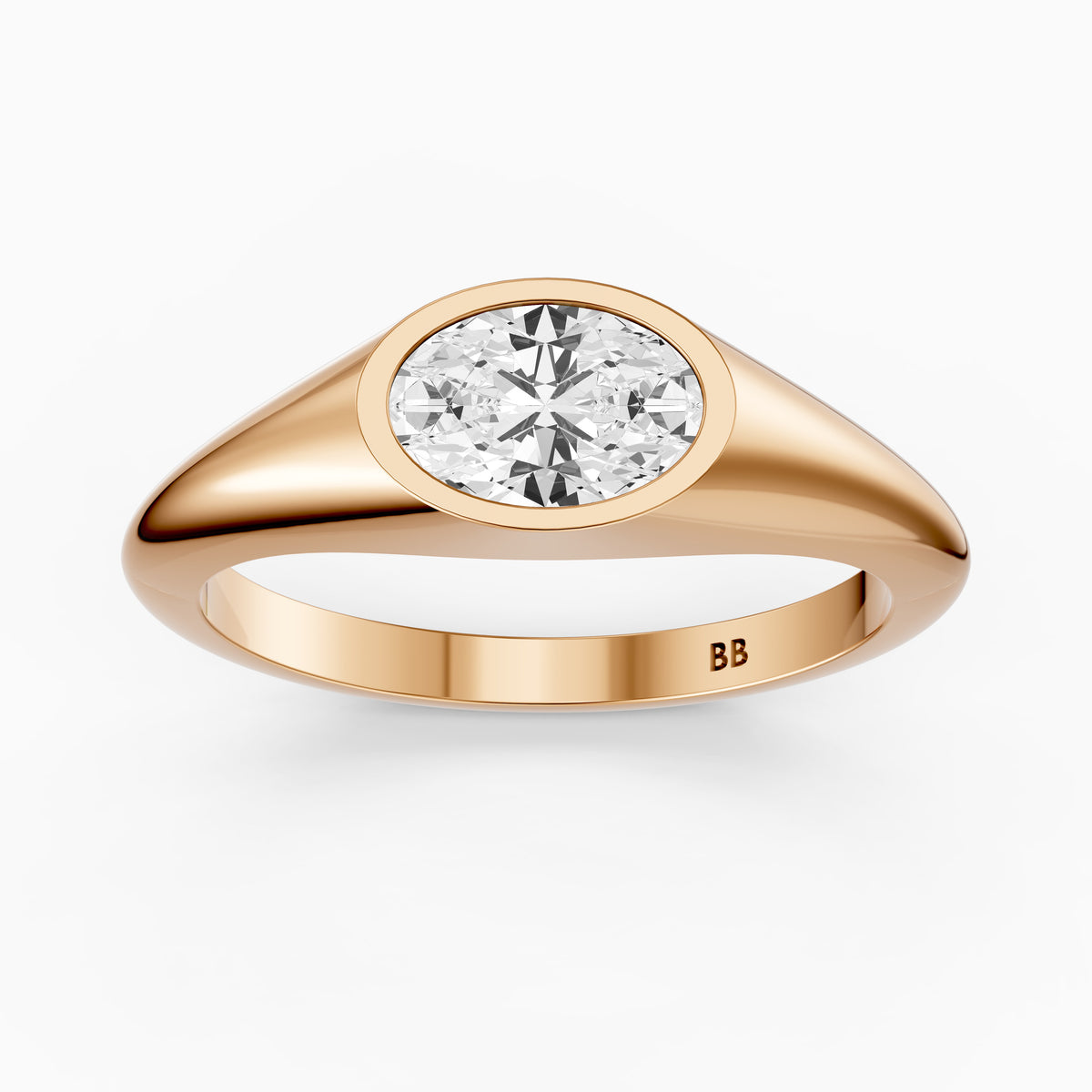 Lilo Oval Cut Lab Grown Diamond Bezel Solitaire Ring