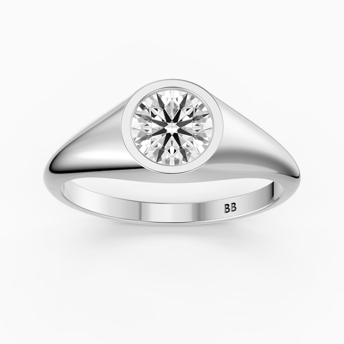 Vail Round Cut Lab Grown Diamond Bezel Solitaire Ring