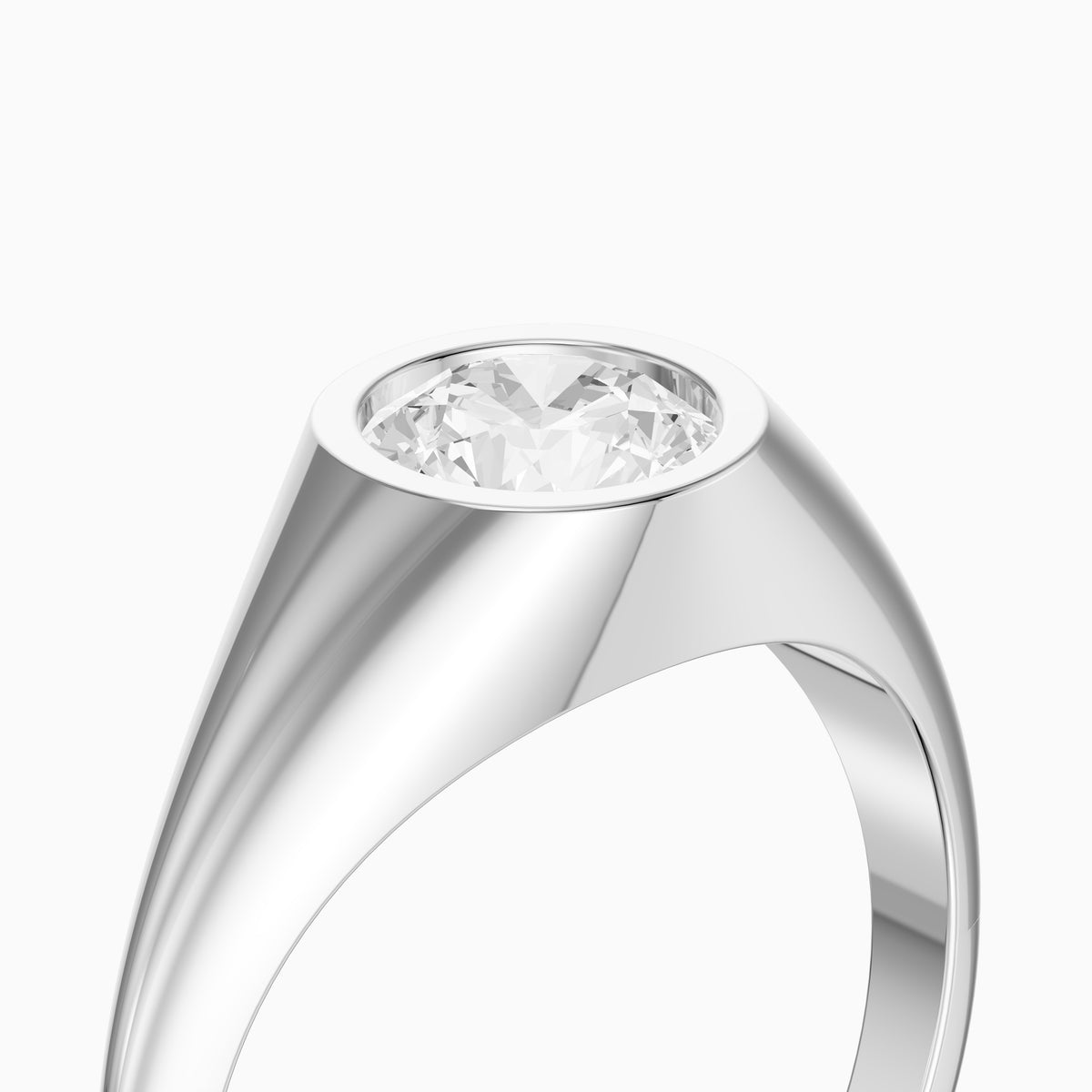 Vail Round Cut Lab Grown Diamond Bezel Solitaire Ring