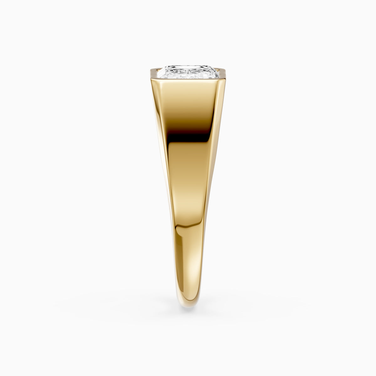 Arla East-West Emerald Bezel Set Lab Grown Diamond Engagement Ring
