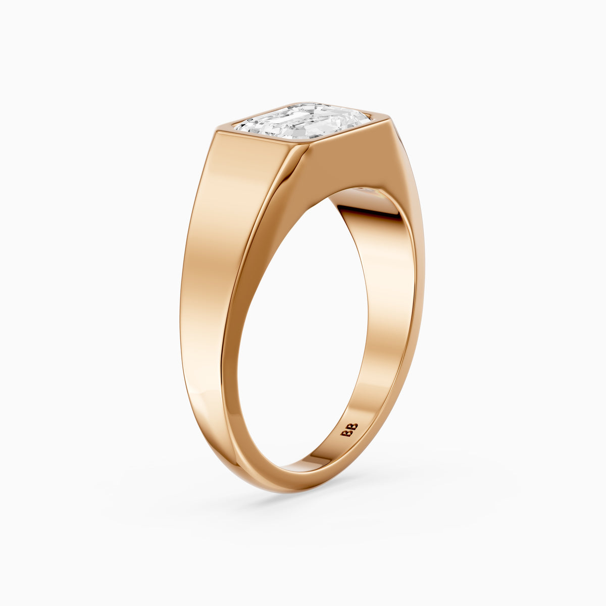 Arla East-West Emerald Bezel Set Lab Grown Diamond Engagement Ring