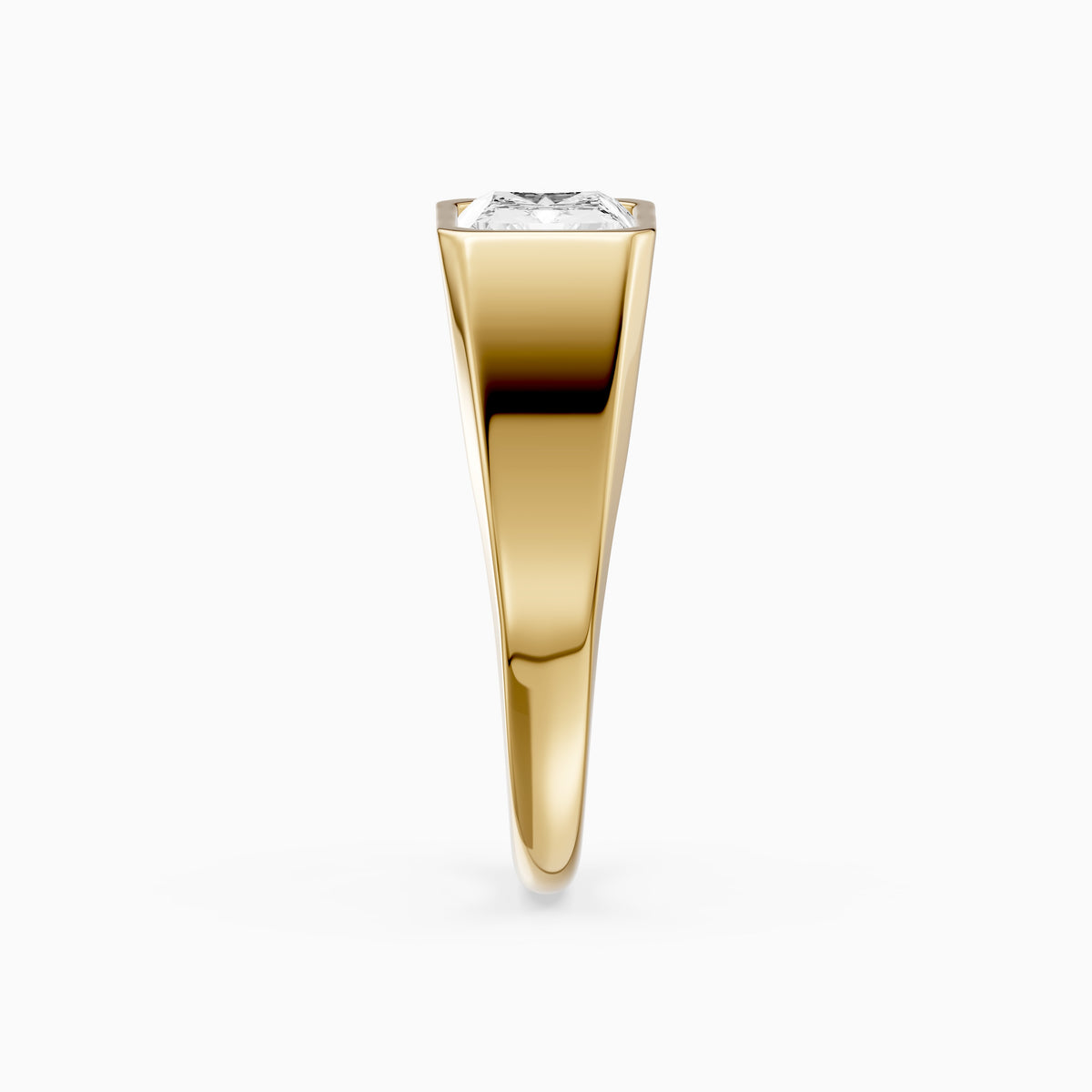 Sela Radiant Cut Bezel Set Lab Grown Diamond Signet Ring