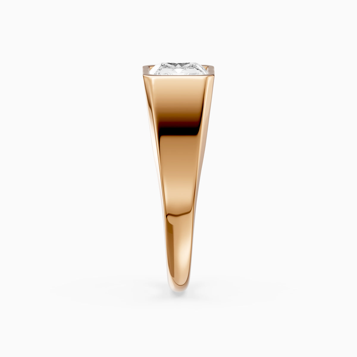 Sela Radiant Cut Bezel Set Lab Grown Diamond Signet Ring
