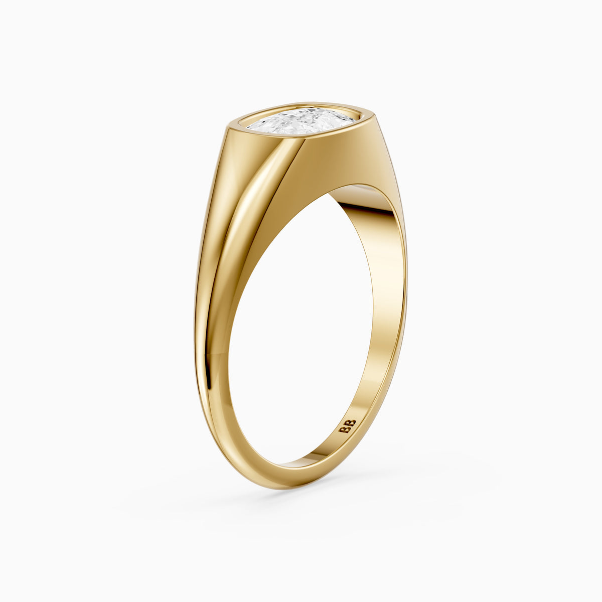 Nori Elongated Cushion Cut Bezel Set Lab Grown Diamond Signet Ring