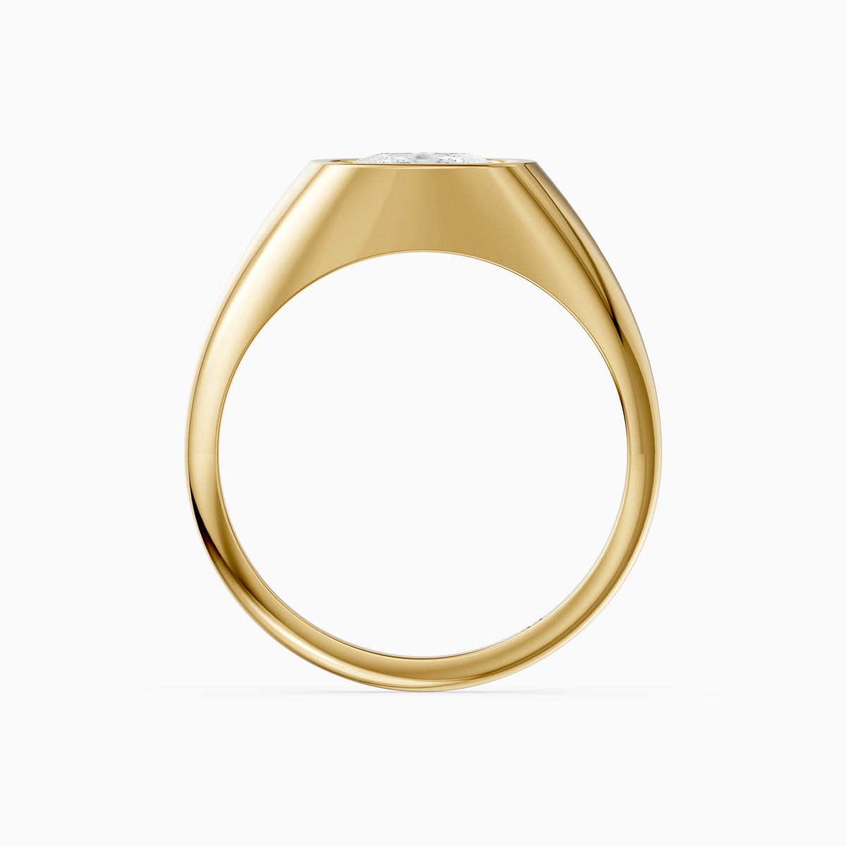 Nori Elongated Cushion Cut Bezel Set Lab Grown Diamond Signet Ring