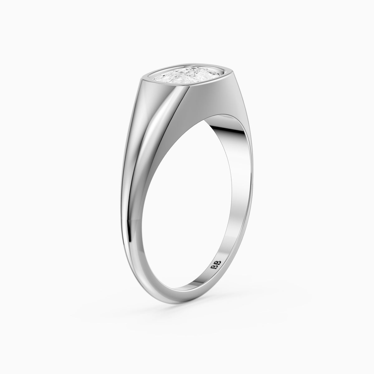 Nori Elongated Cushion Cut Bezel Set Lab Grown Diamond Signet Ring