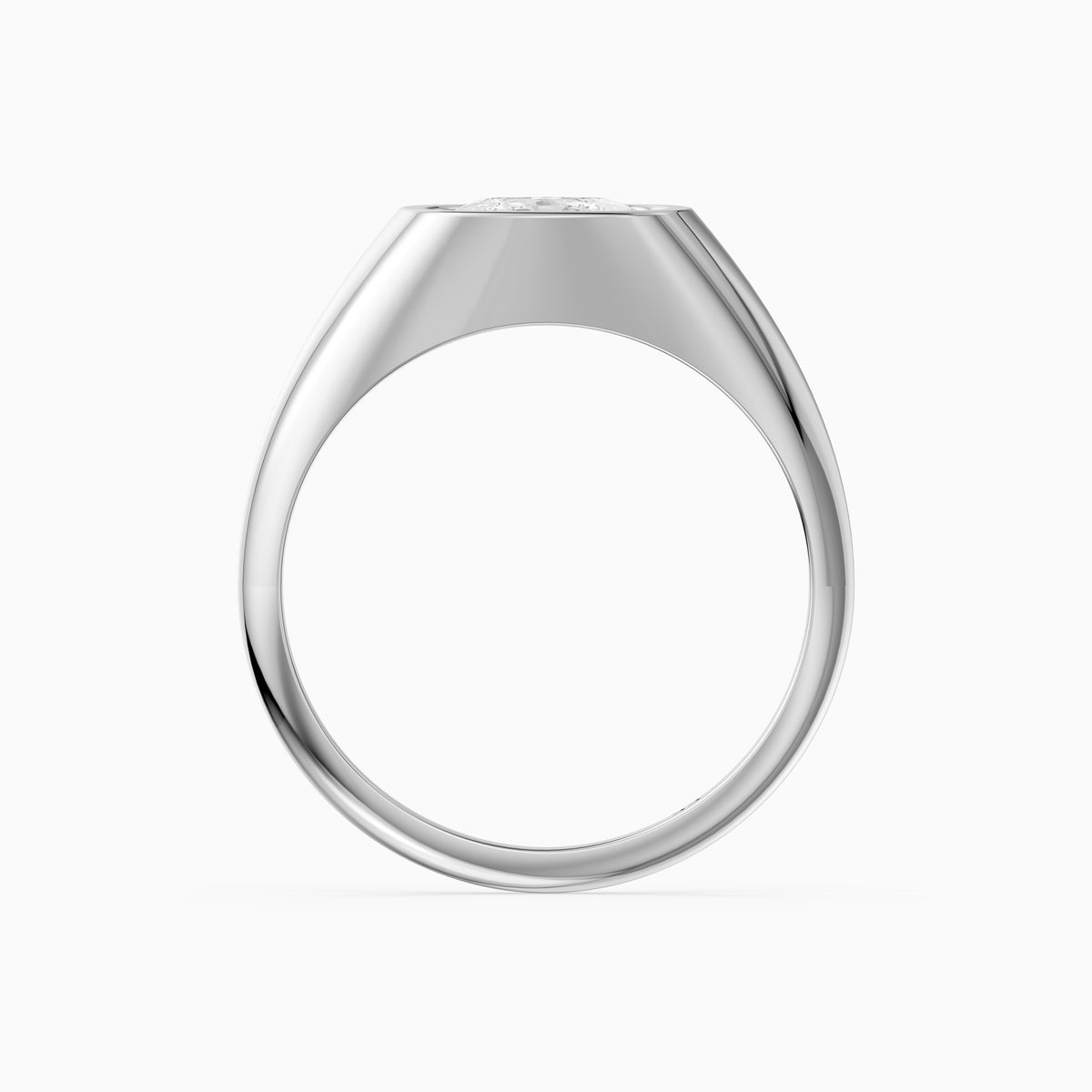 Nori Elongated Cushion Cut Bezel Set Lab Grown Diamond Signet Ring