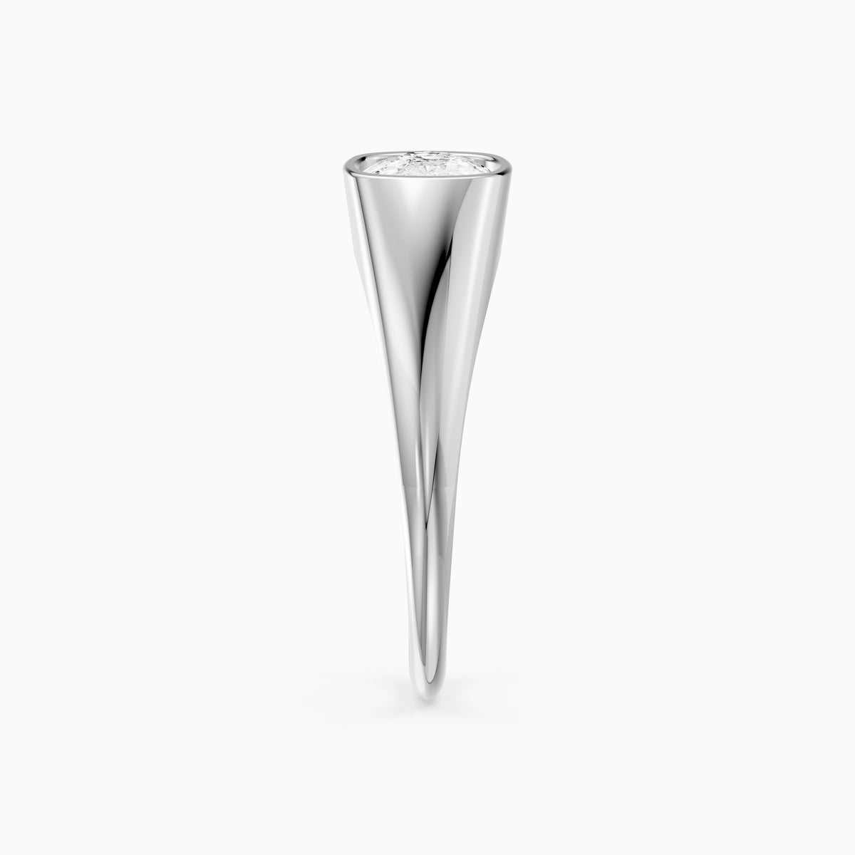 Nori Elongated Cushion Cut Bezel Set Lab Grown Diamond Signet Ring