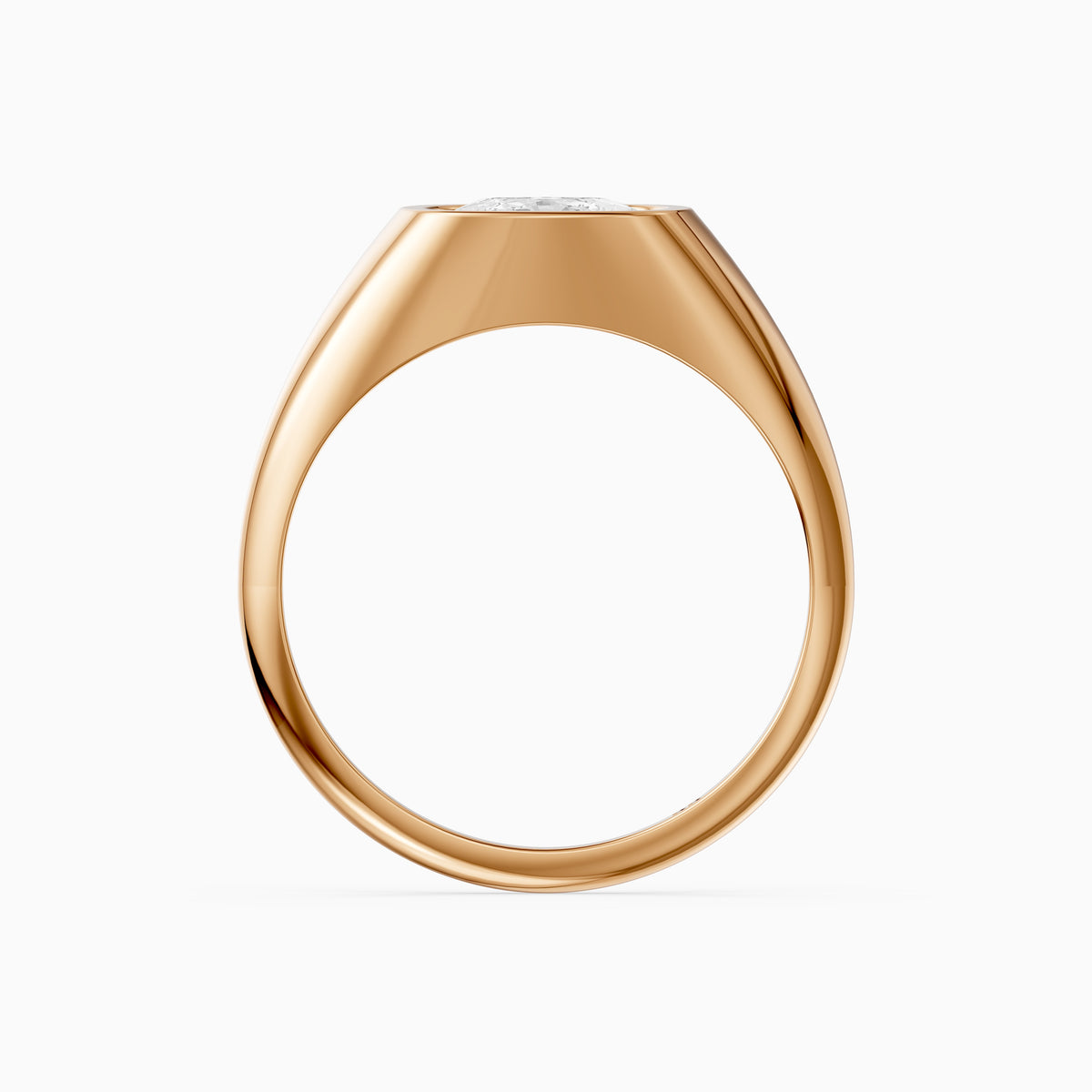 Nori Elongated Cushion Cut Bezel Set Lab Grown Diamond Signet Ring