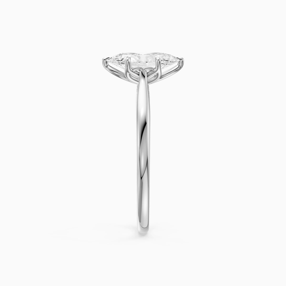 Leya 6 Prong Moval Lab Diamond Ring in Tulip Cathedral Setting