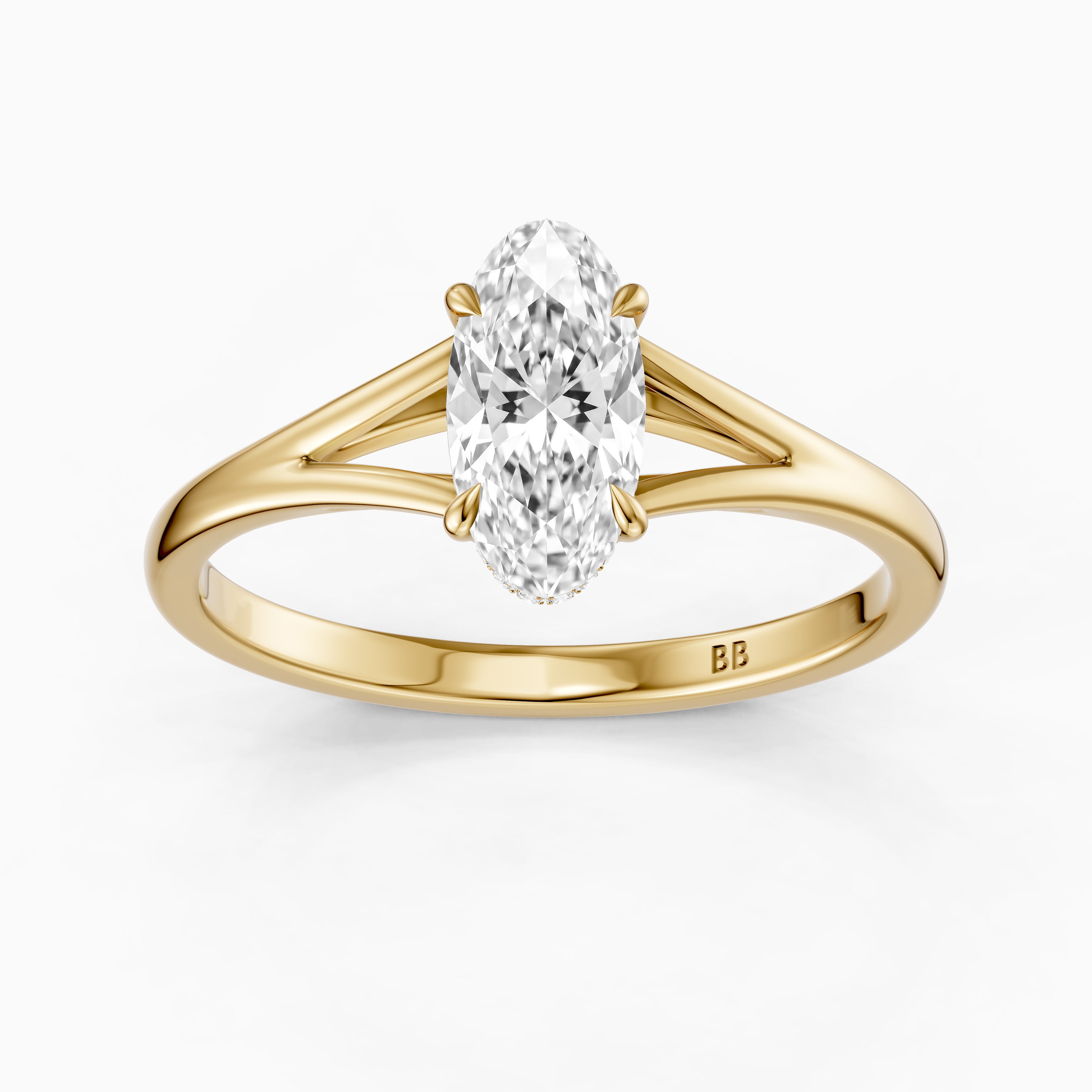 Blair Moval Hidden Halo Lab Grown Diamond Split Shank Ring