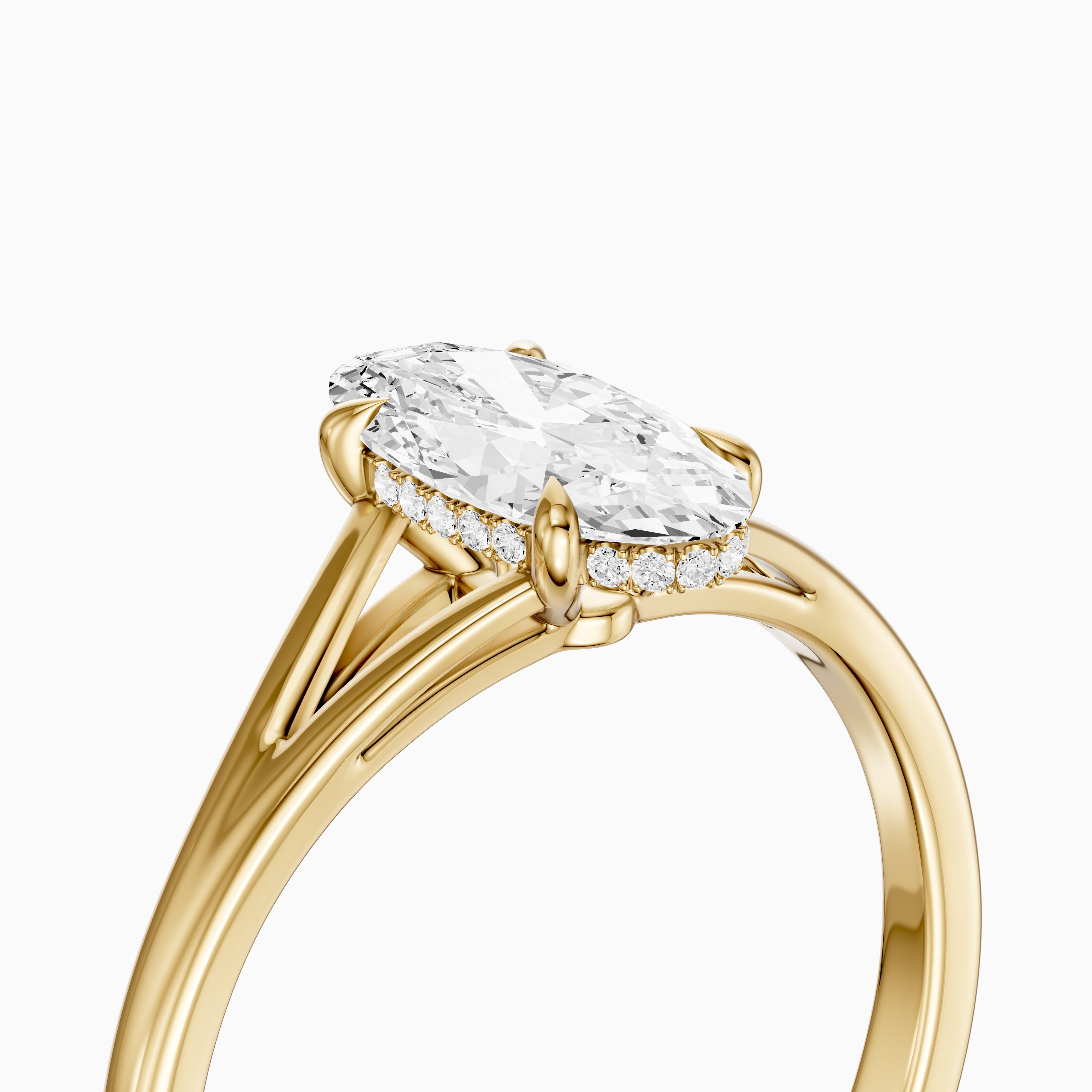 Blair Moval Hidden Halo Lab Grown Diamond Split Shank Ring