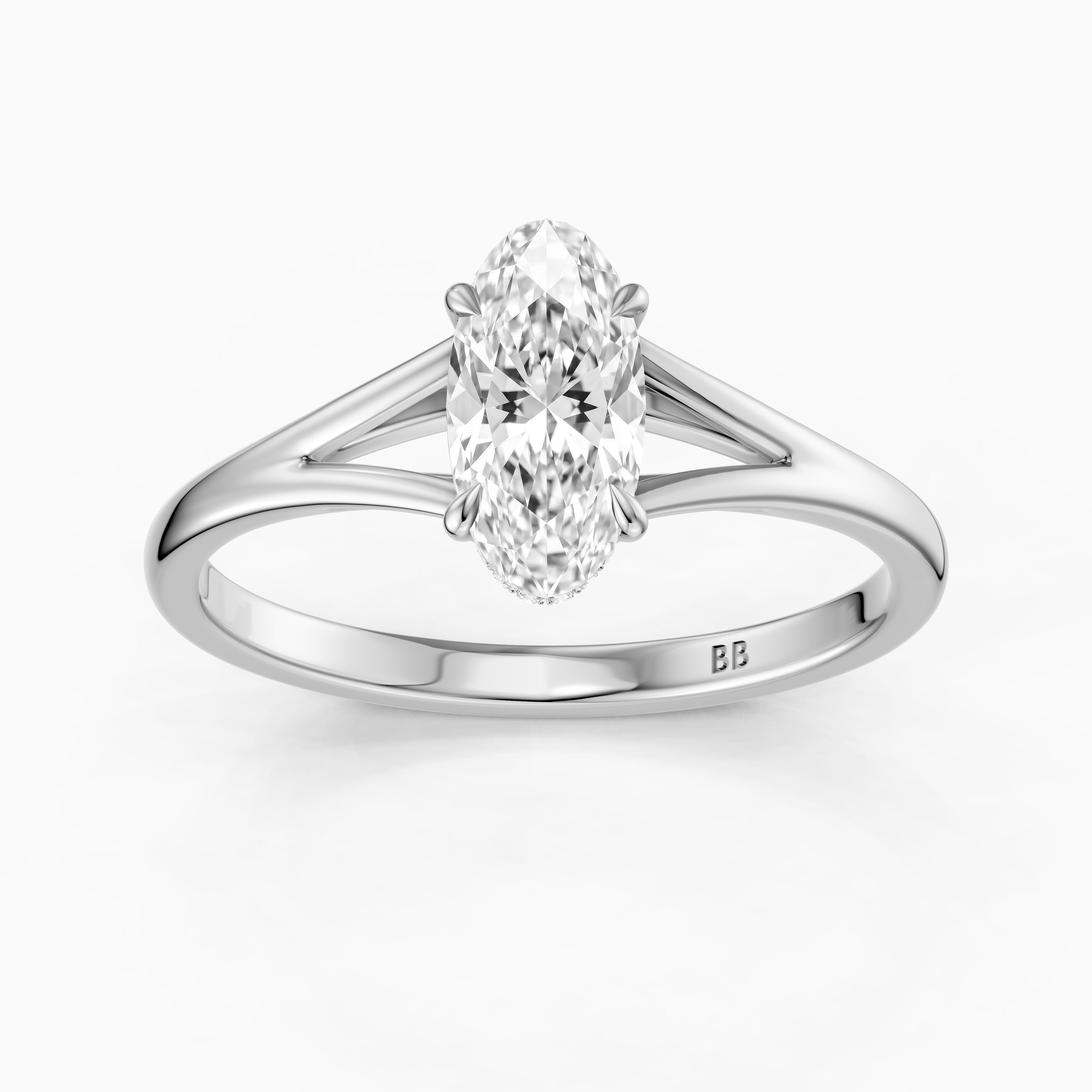 Blair Moval Hidden Halo Lab Grown Diamond Split Shank Ring