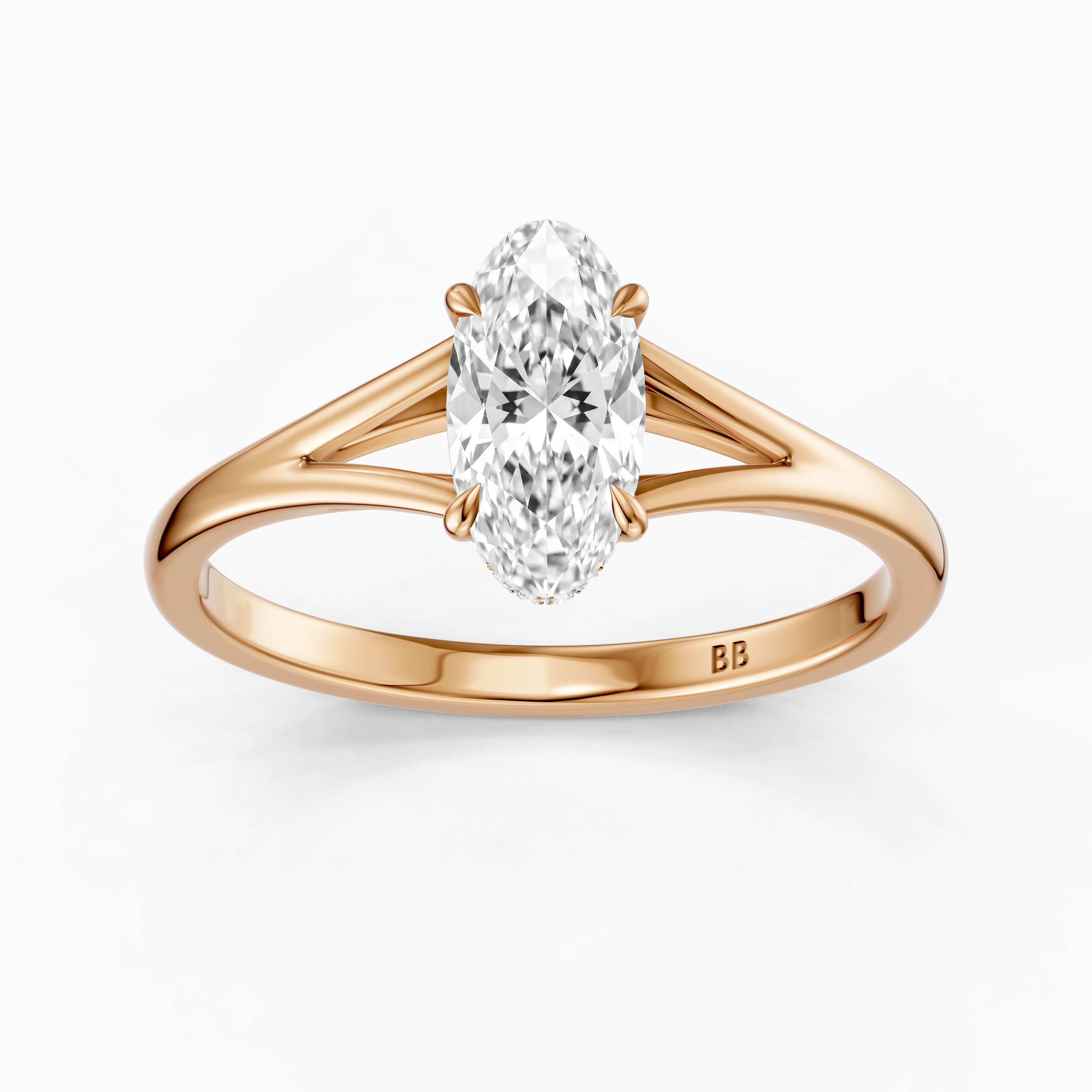 Blair Moval Hidden Halo Lab Grown Diamond Split Shank Ring