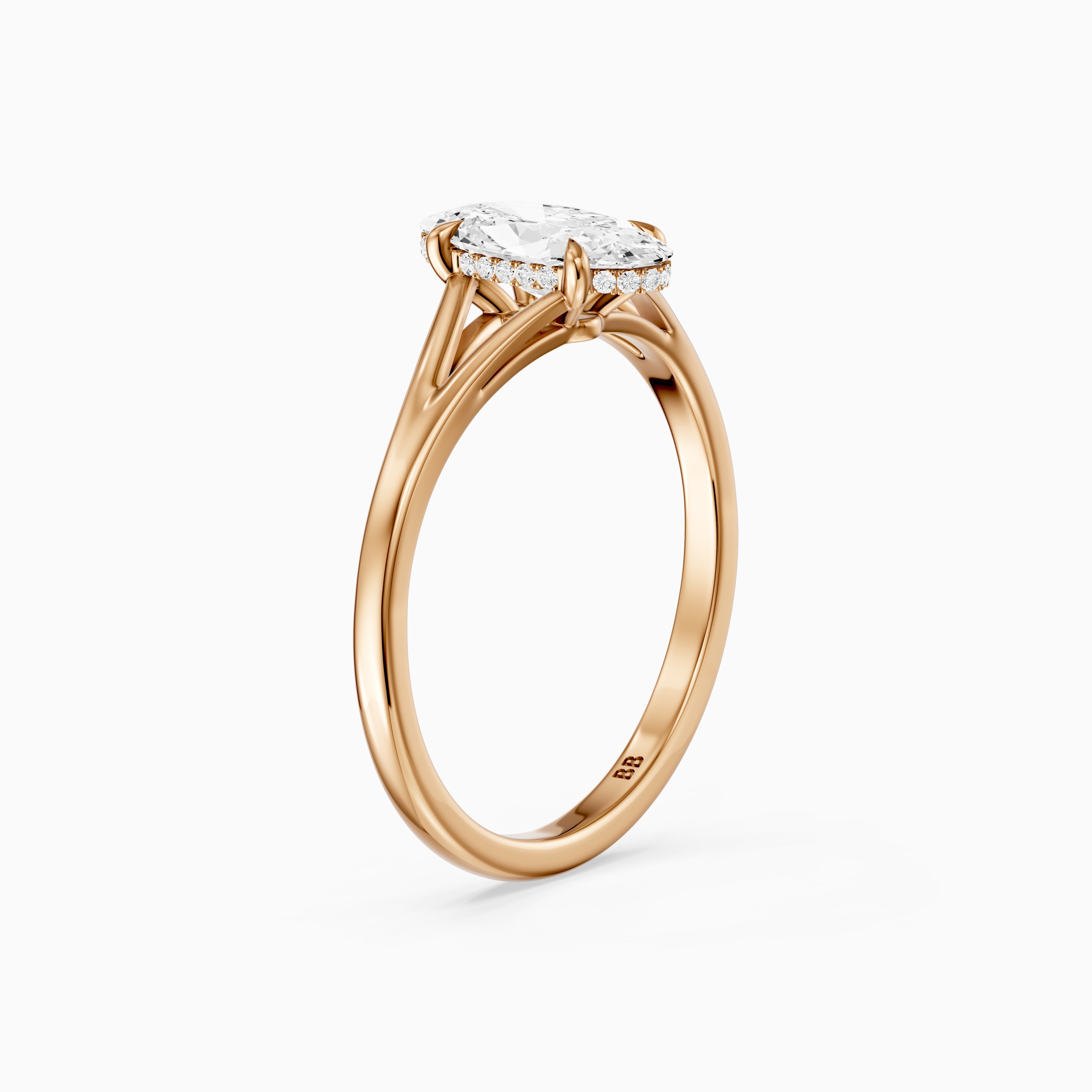 Blair Moval Hidden Halo Lab Grown Diamond Split Shank Ring