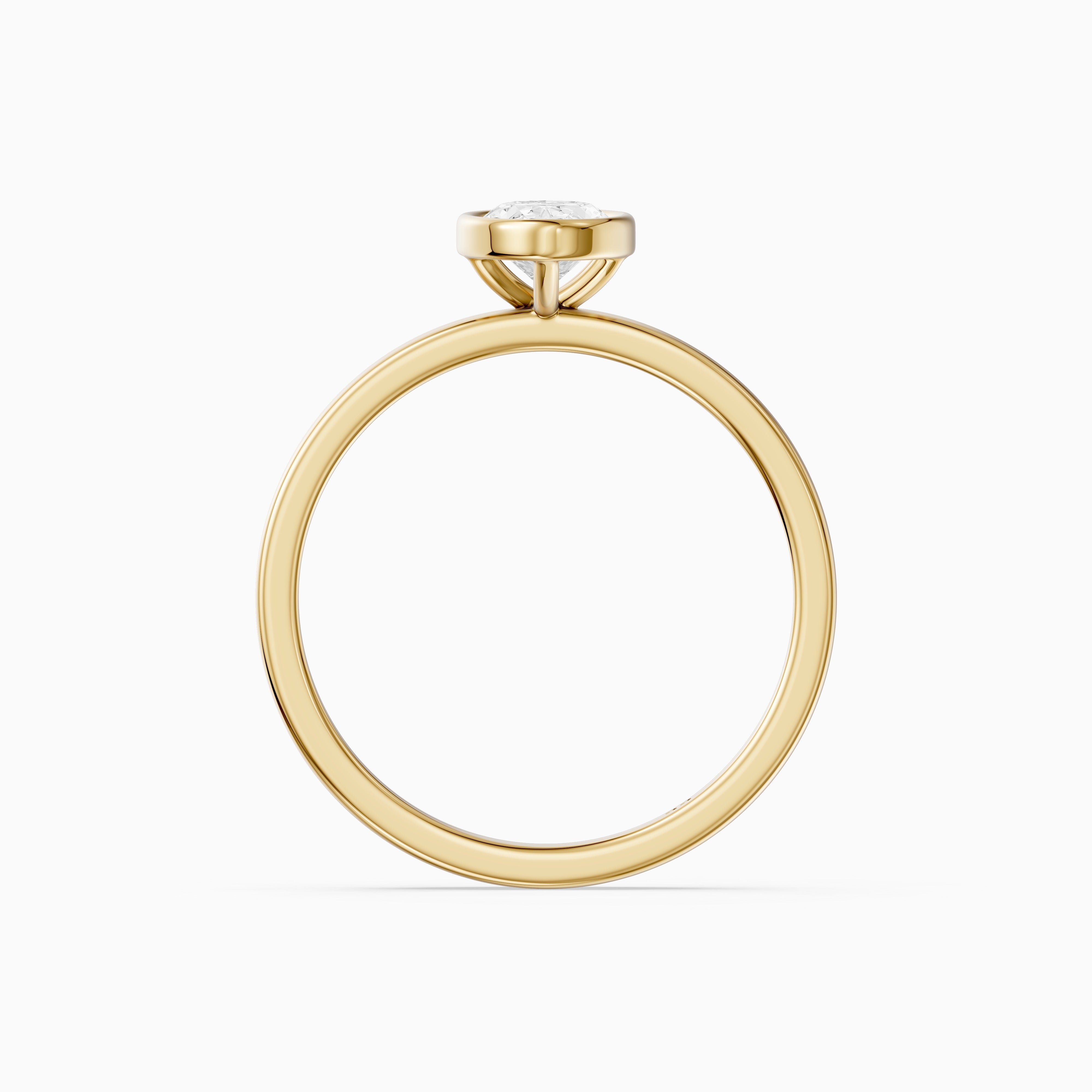 Vivienne Moval Bezel Set Lab Grown Diamond Solitaire Ring