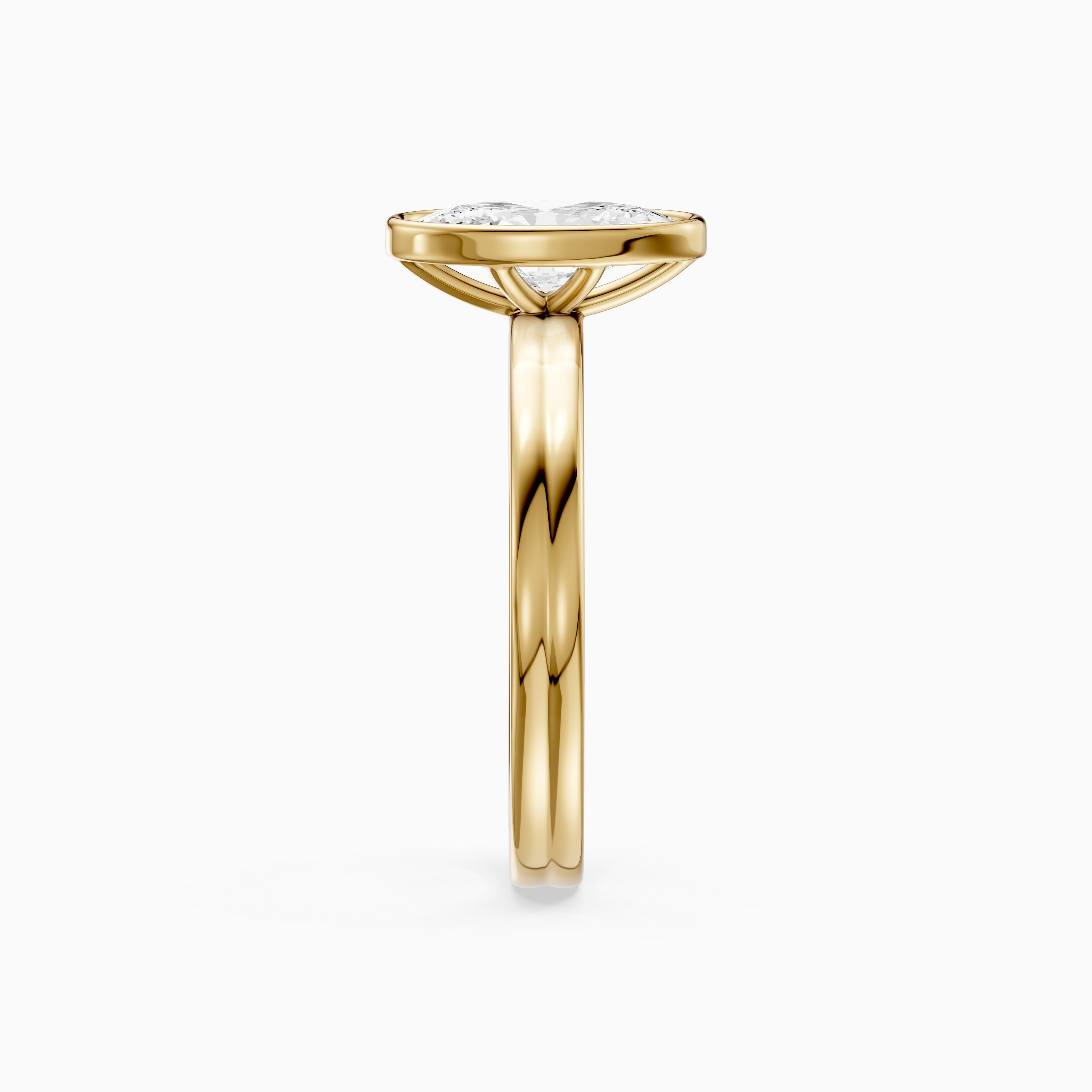 Vivienne Moval Bezel Set Lab Grown Diamond Solitaire Ring