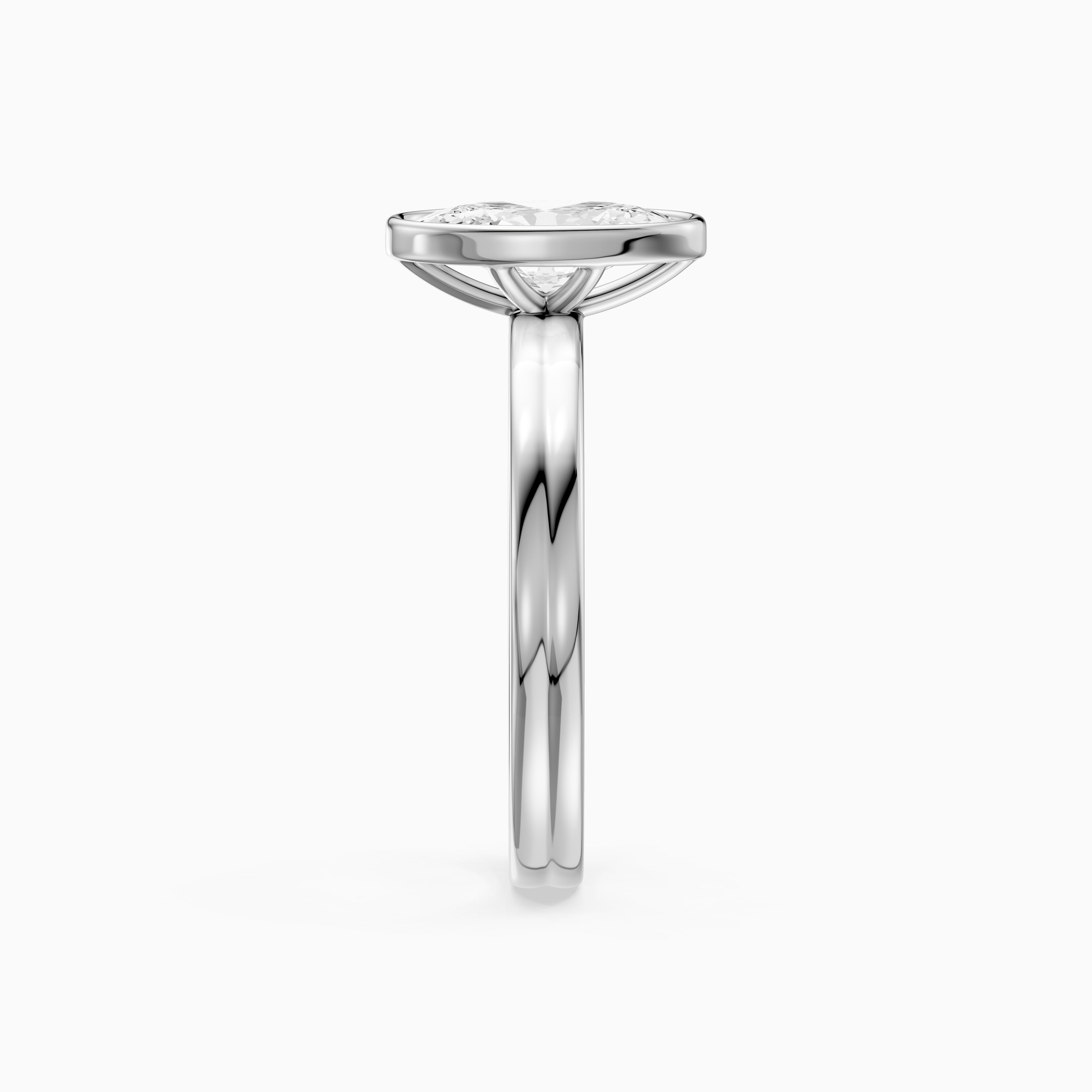 Vivienne Moval Bezel Set Lab Grown Diamond Solitaire Ring