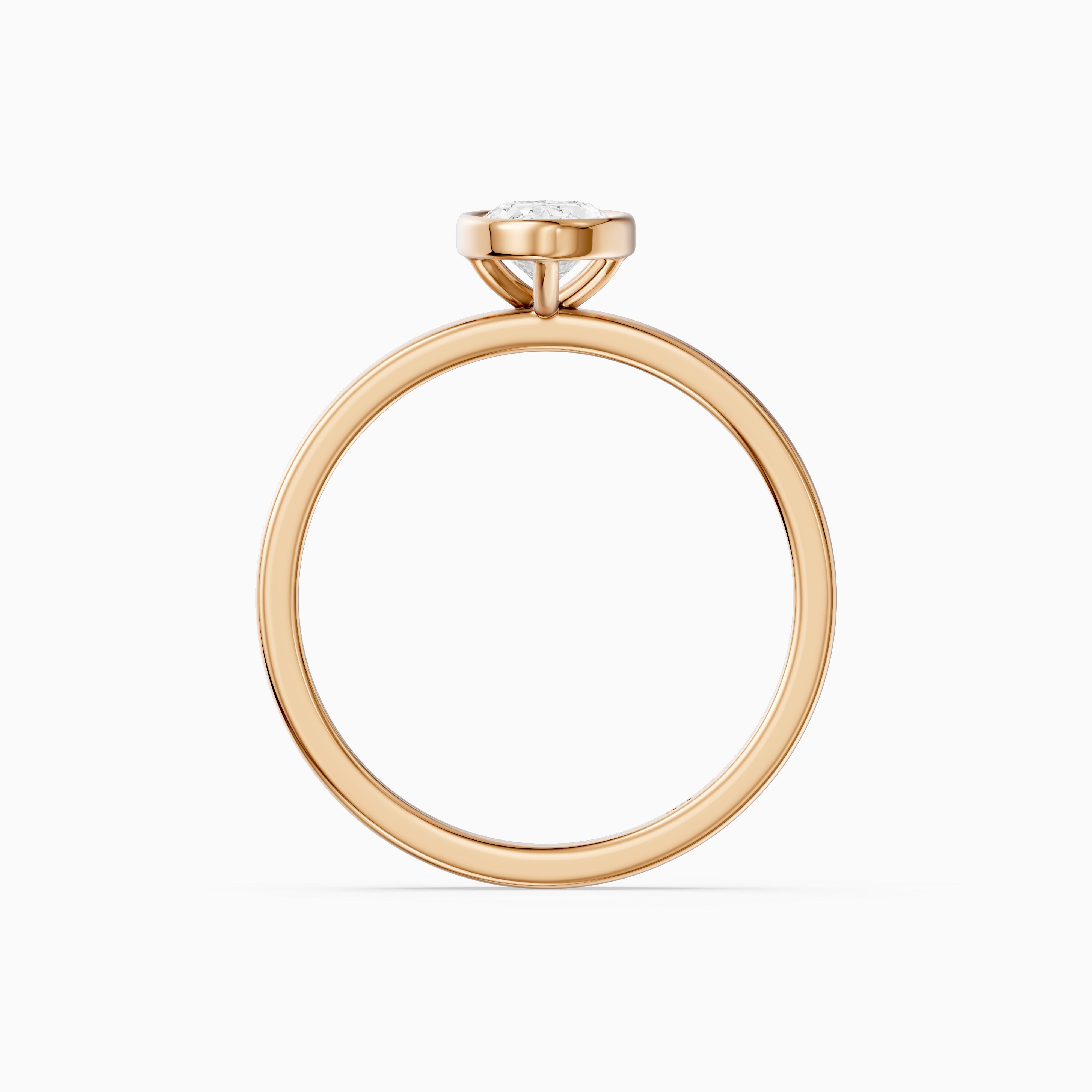 Vivienne Moval Bezel Set Lab Grown Diamond Solitaire Ring