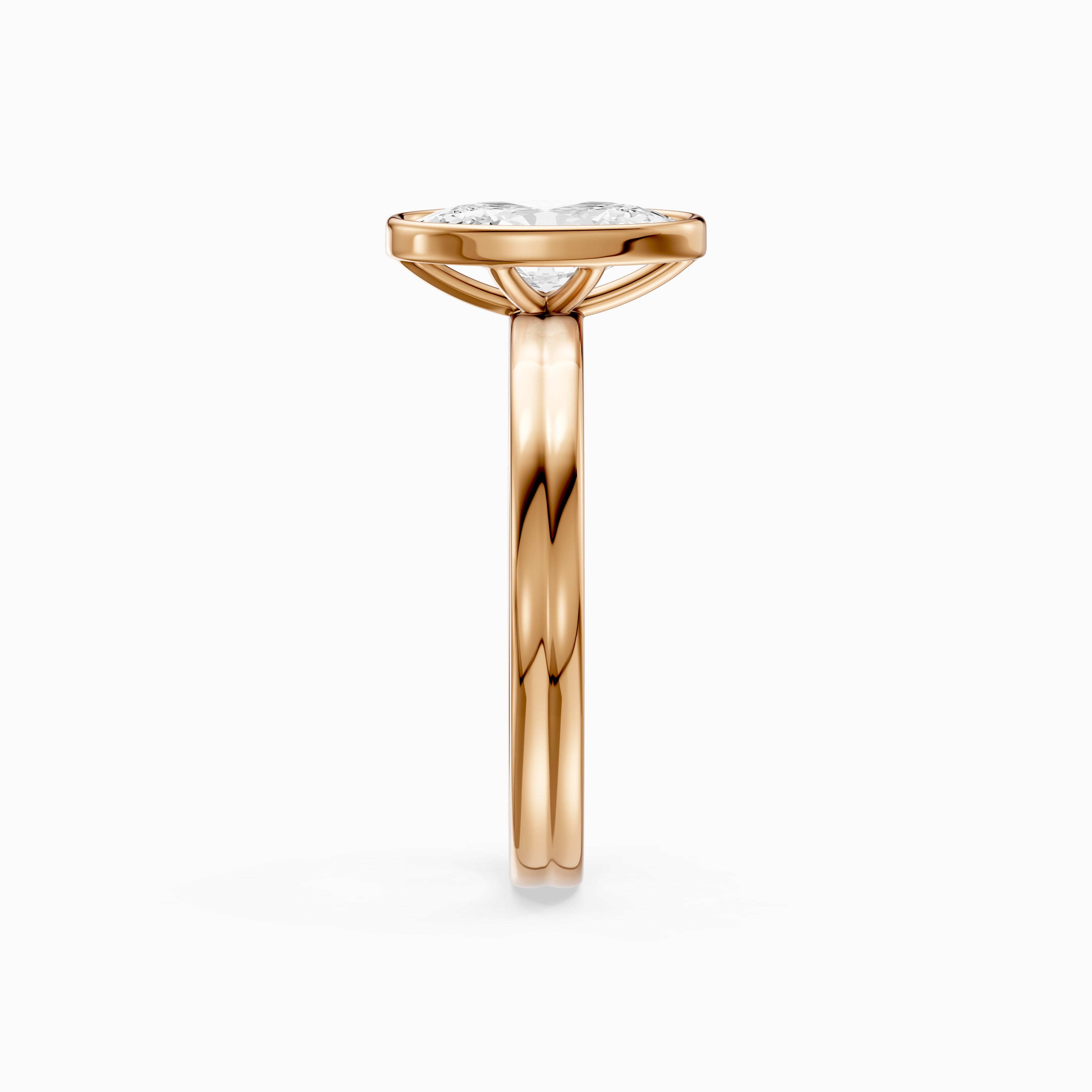 Vivienne Moval Bezel Set Lab Grown Diamond Solitaire Ring