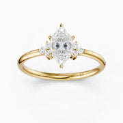 Josie Dutch Marquise Cut Side Stone Vintage Inspired Lab Grown Diamond Ring